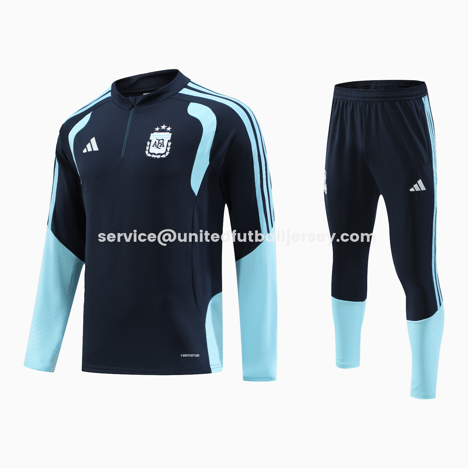 unitedfutballjersey-Argentina 2026 Long Sleeve Training Set - Blue Black Top & Pants