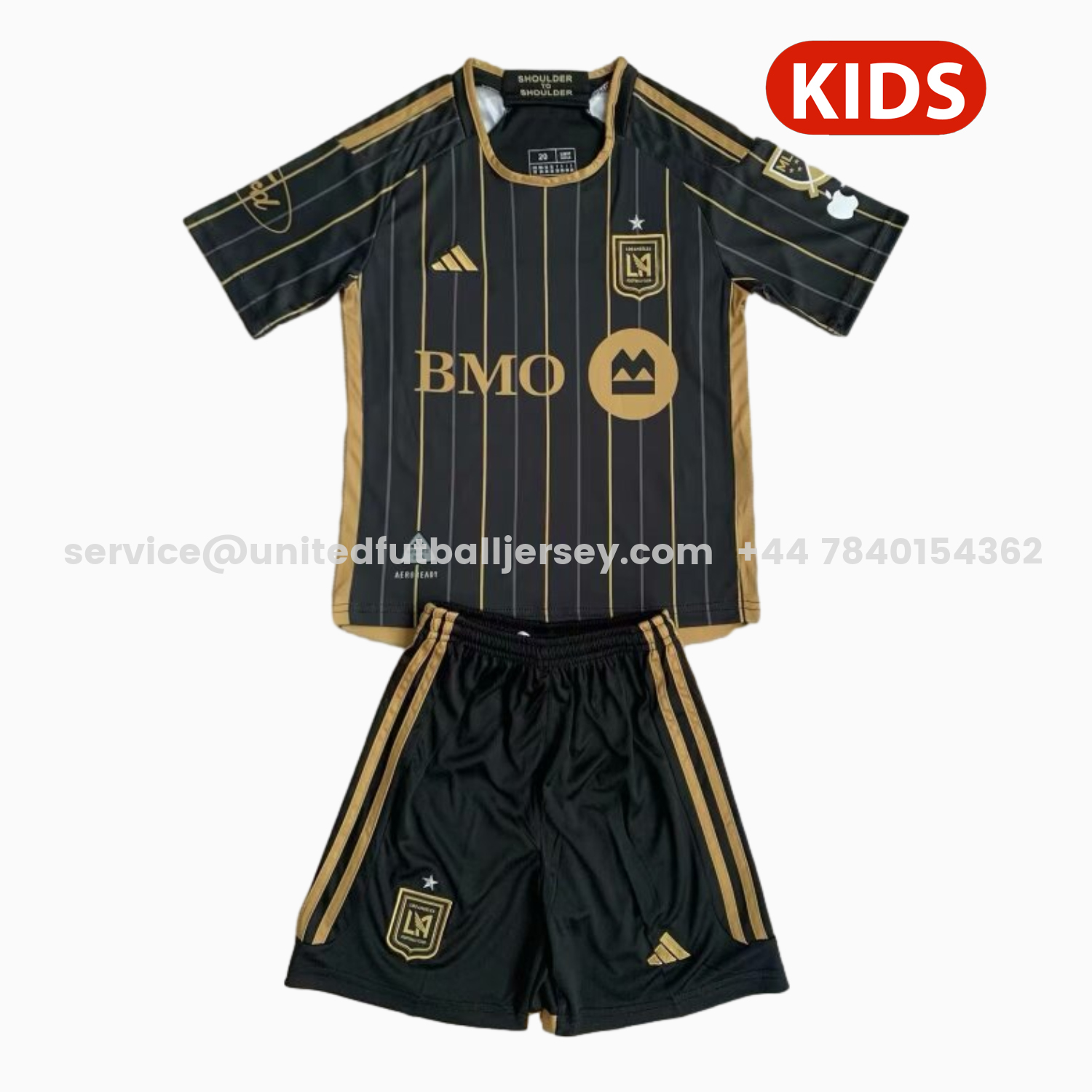 unitedfutballjersey-Los Angeles FC 2025 Home Kids Kit