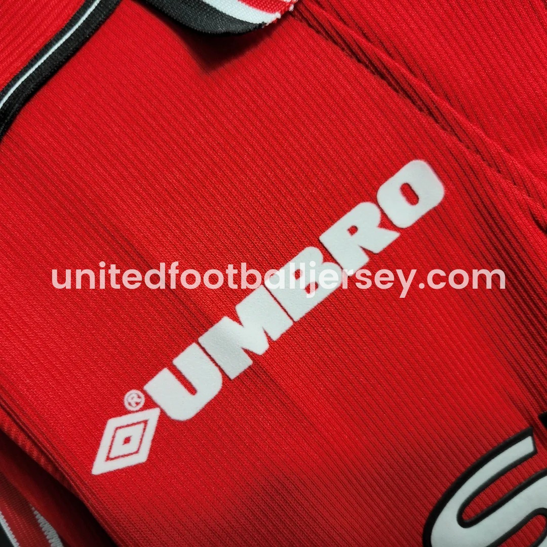 unitedfutballjersey-Retro Manchester United 98-99 Home Long Sleeve Jersey
