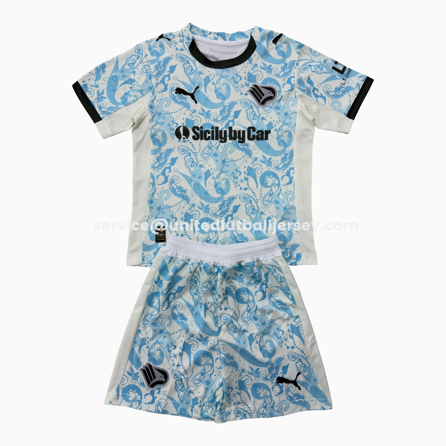unitedfutballjersey-Palermo 25-26 Third Kids Kit