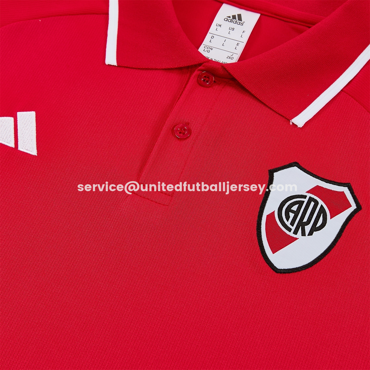 unitedfutballjersey-River Plate 25-26 POLO Short-Sleeve Training Set - Red Top and Black Pants
