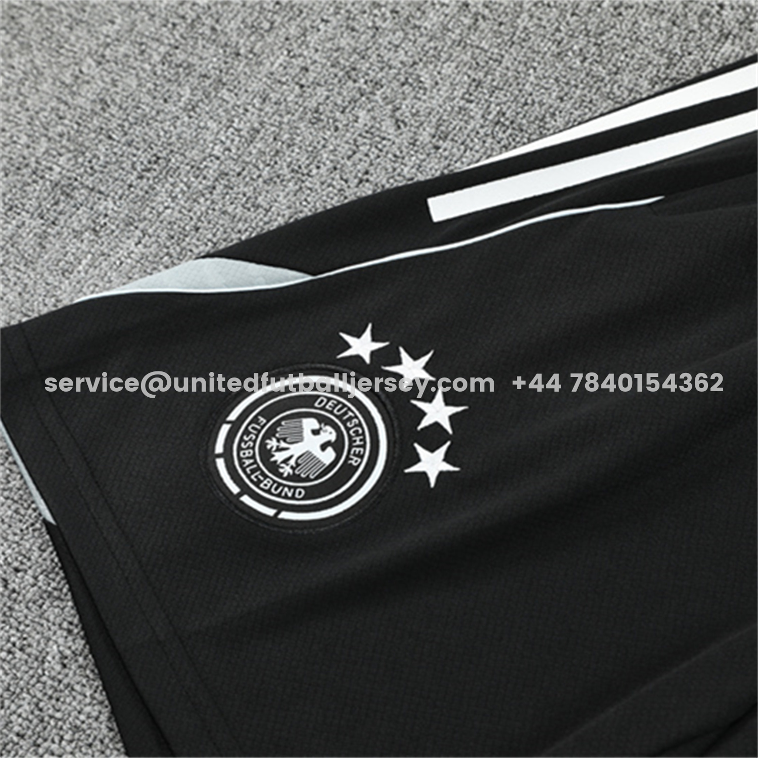 unitedfutballjersey-Germany 25-26 Short-Sleeve Training Set - White Top & Black Shorts