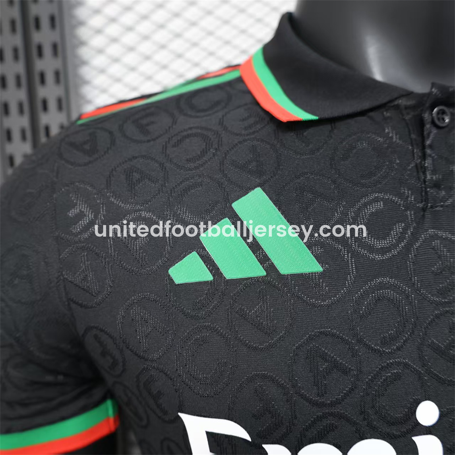unitedfutballjersey-Arsenal 25-26 Black POLO Letter Pattern Special Jersey - Player Version
