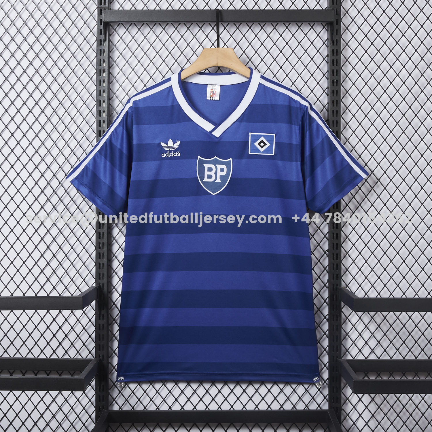 unitedfutballjersey-Retro Hamburger SV 1986-87 Away Blue Jersey