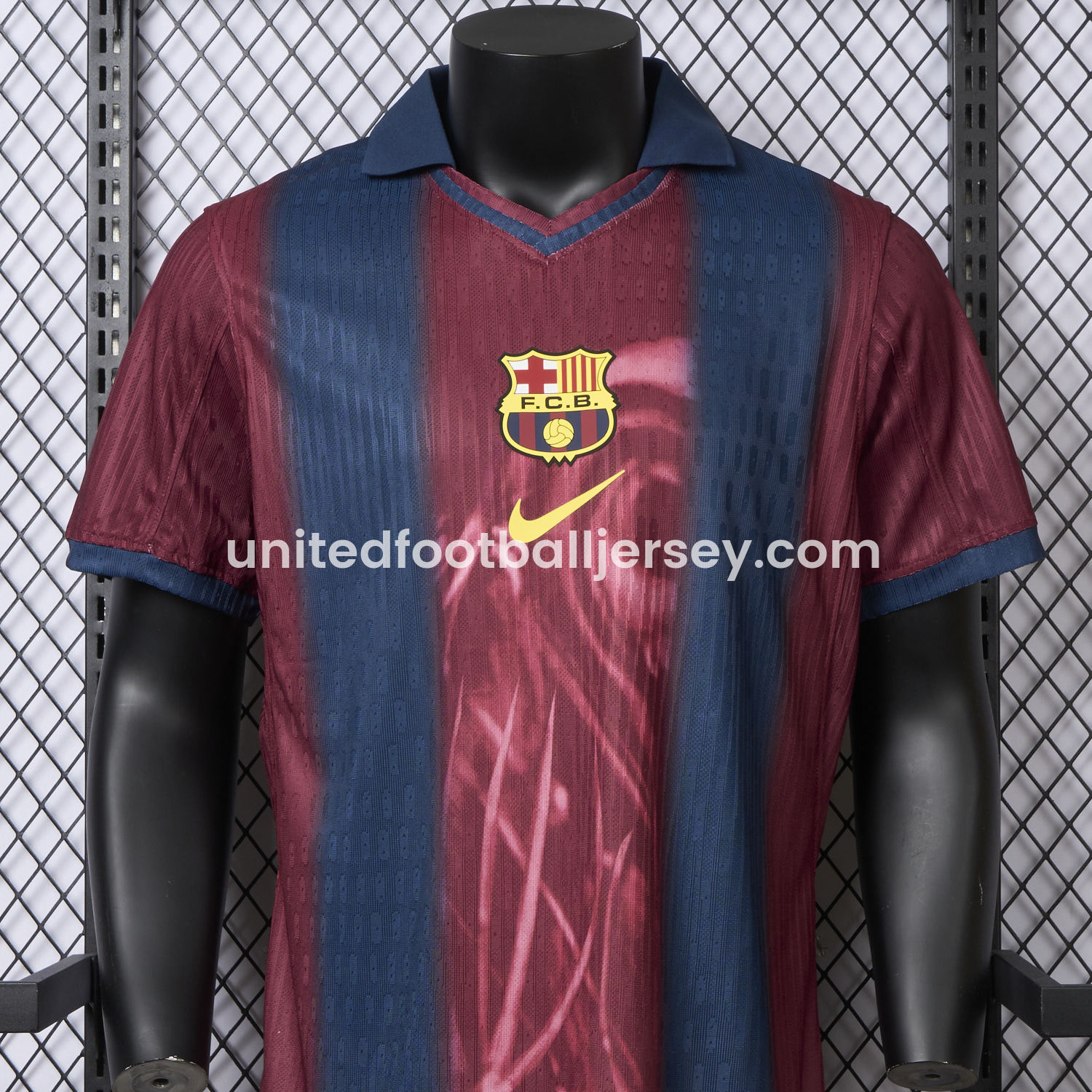 unitedfutballjersey-Barcelona x Travis Scott 2000-01 Home Retro Style Skeleton Jersey - Player Version