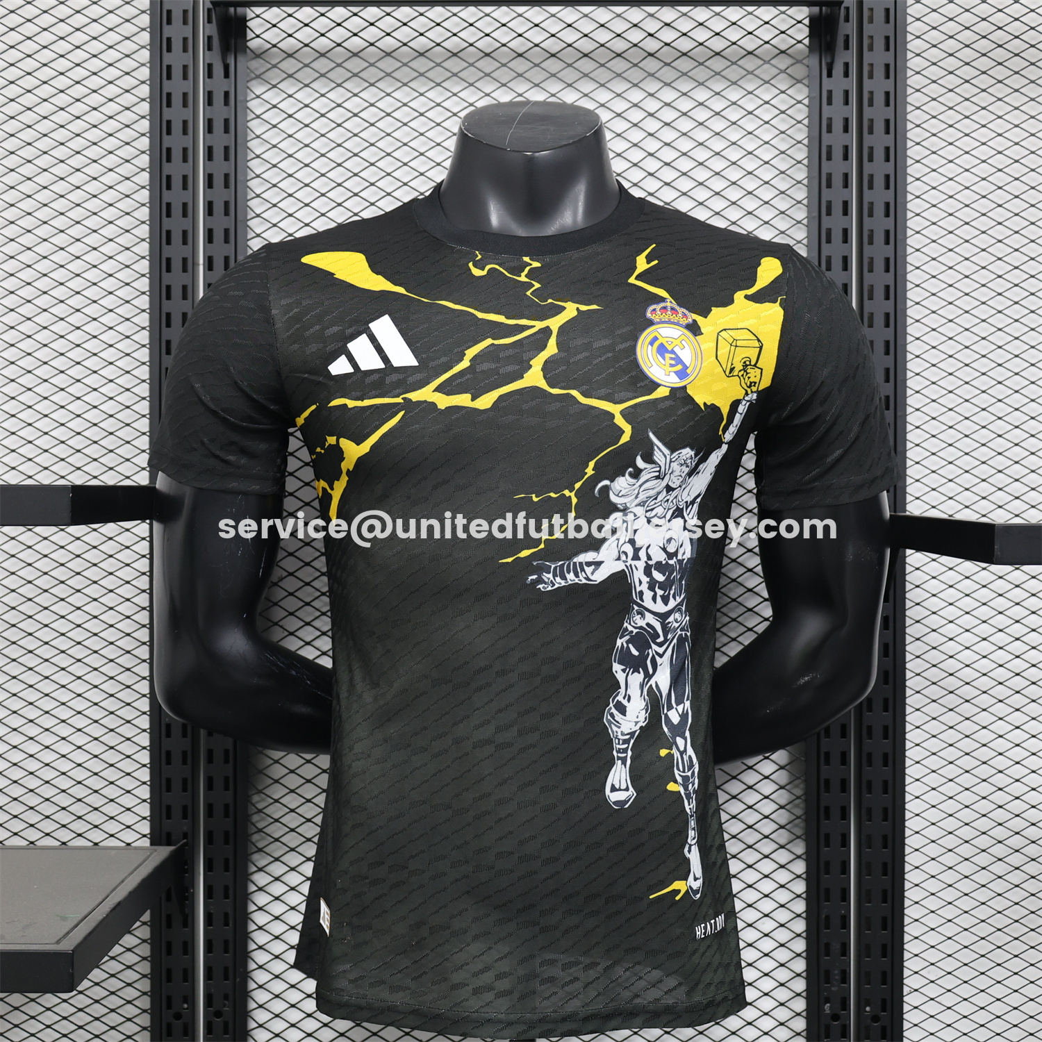 unitedfutballjersey-Real Madrid 25-26 Black Thunder Comics Special Jersey - Player Version