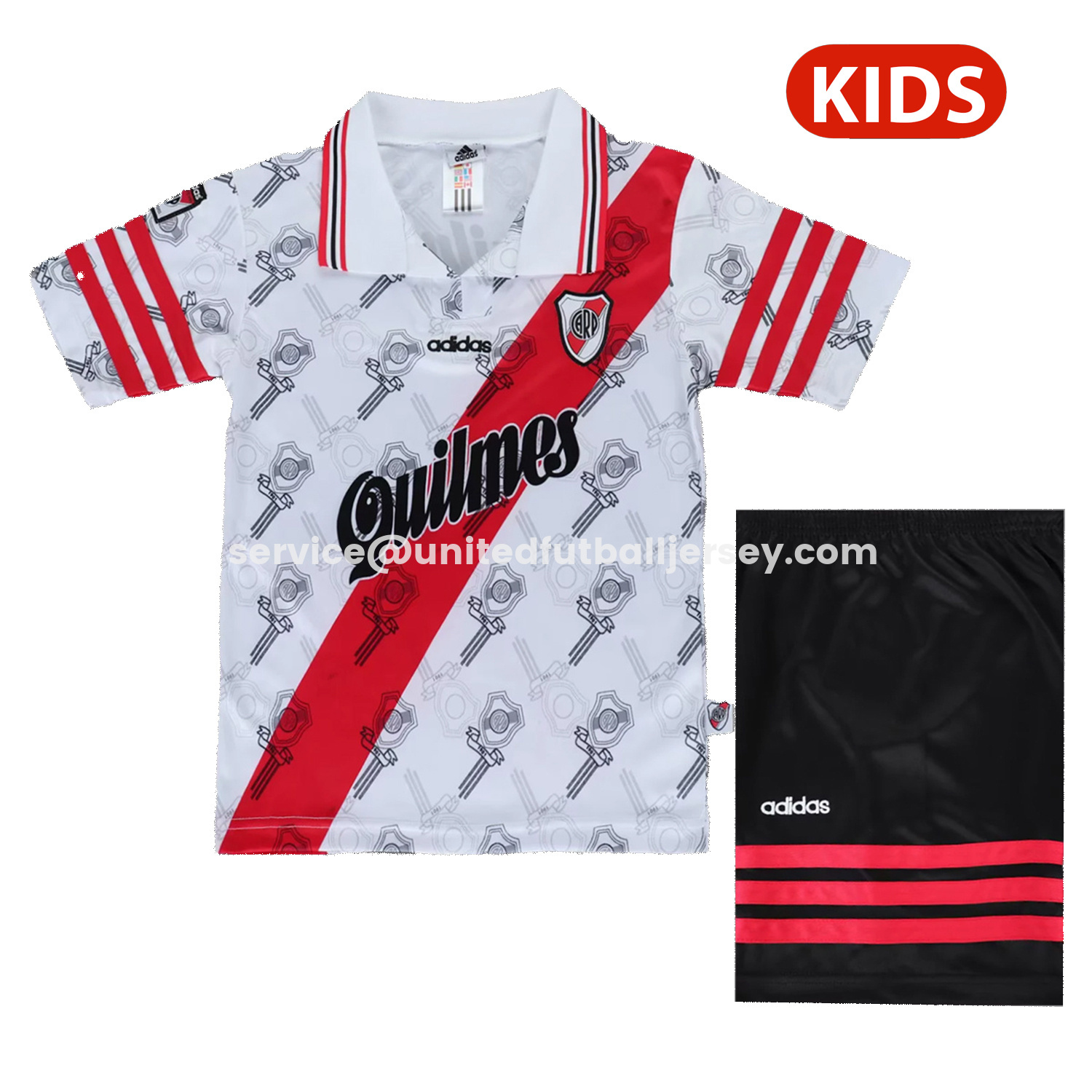 unitedfutballjersey-Retro River Plate 1996-97 Home Kids Kit