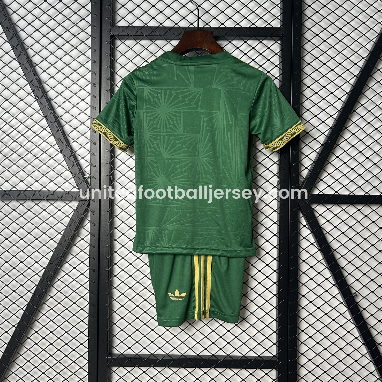 unitedfutballjersey-Mexico 2025 Gold Cup Green Kids Kit