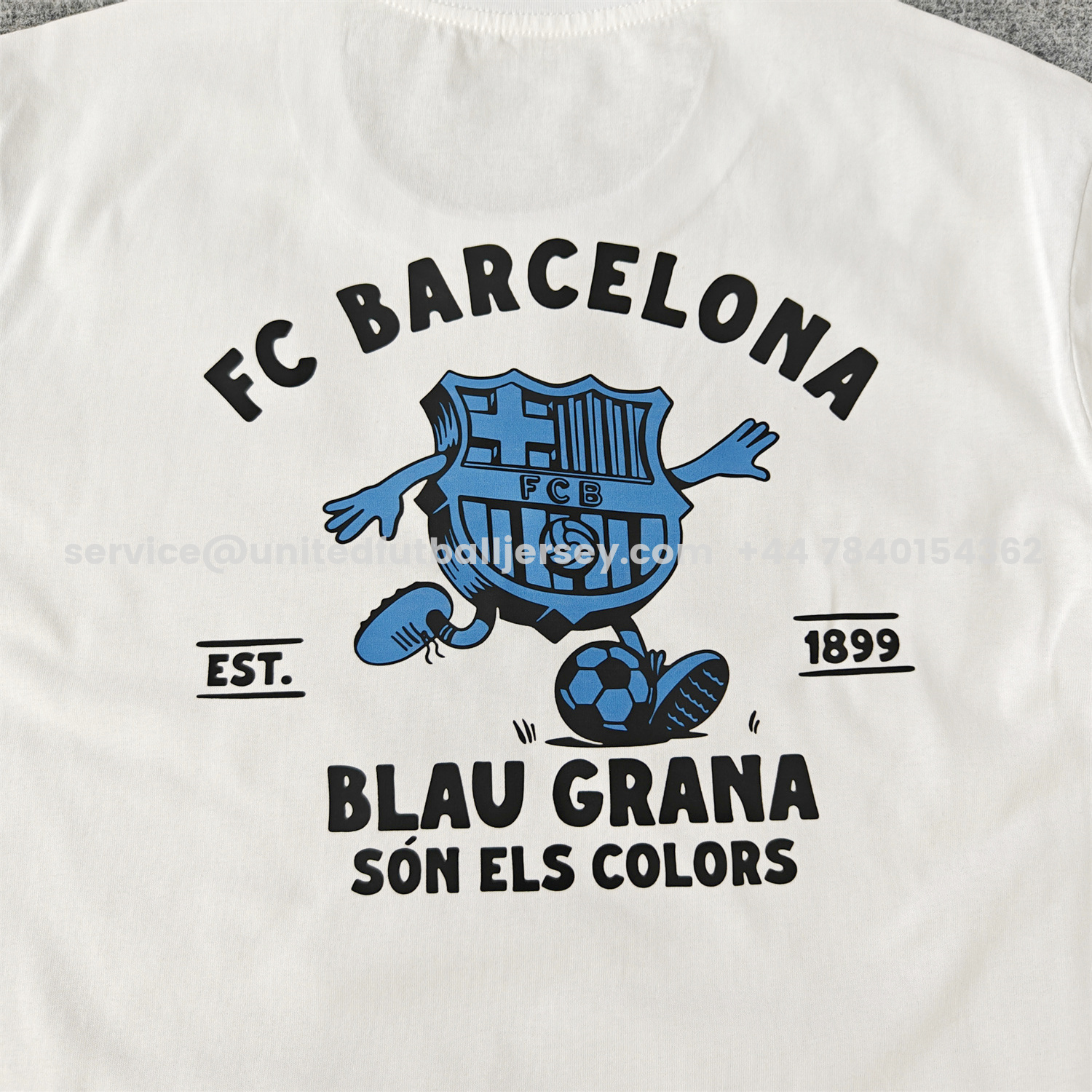 unitedfutballjersey-Barcelona Fun Crest Design Dynamic And Modern Features T-shirt【White】