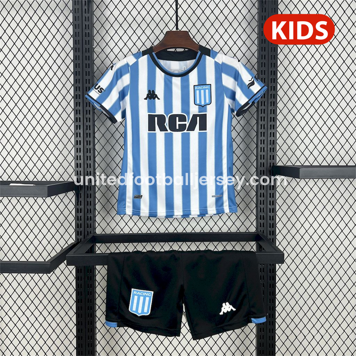 unitedfutballjersey-Racing Club de Avellaneda 24-25 Home Kids Kit