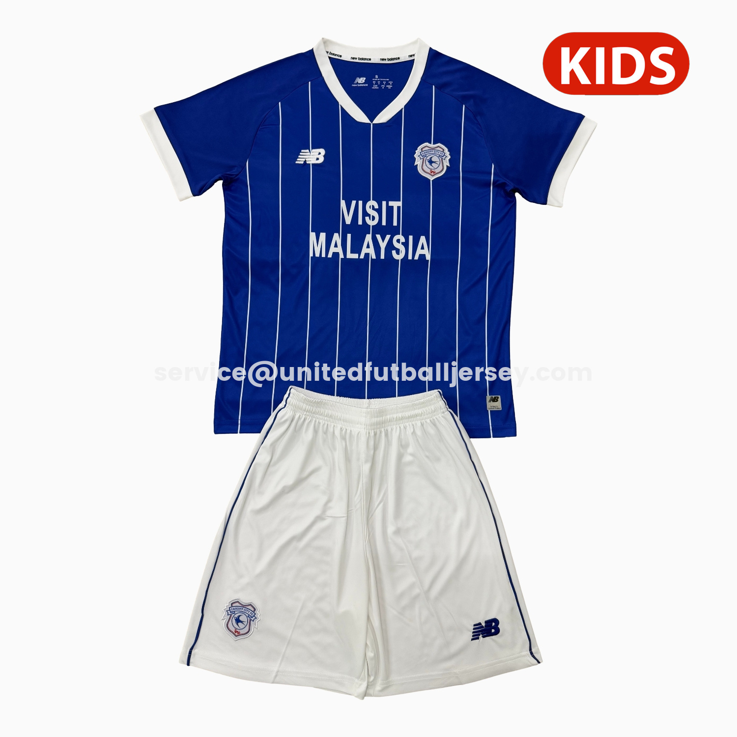 unitedfutballjersey-Cardiff City 25-26 Home Kids Kit