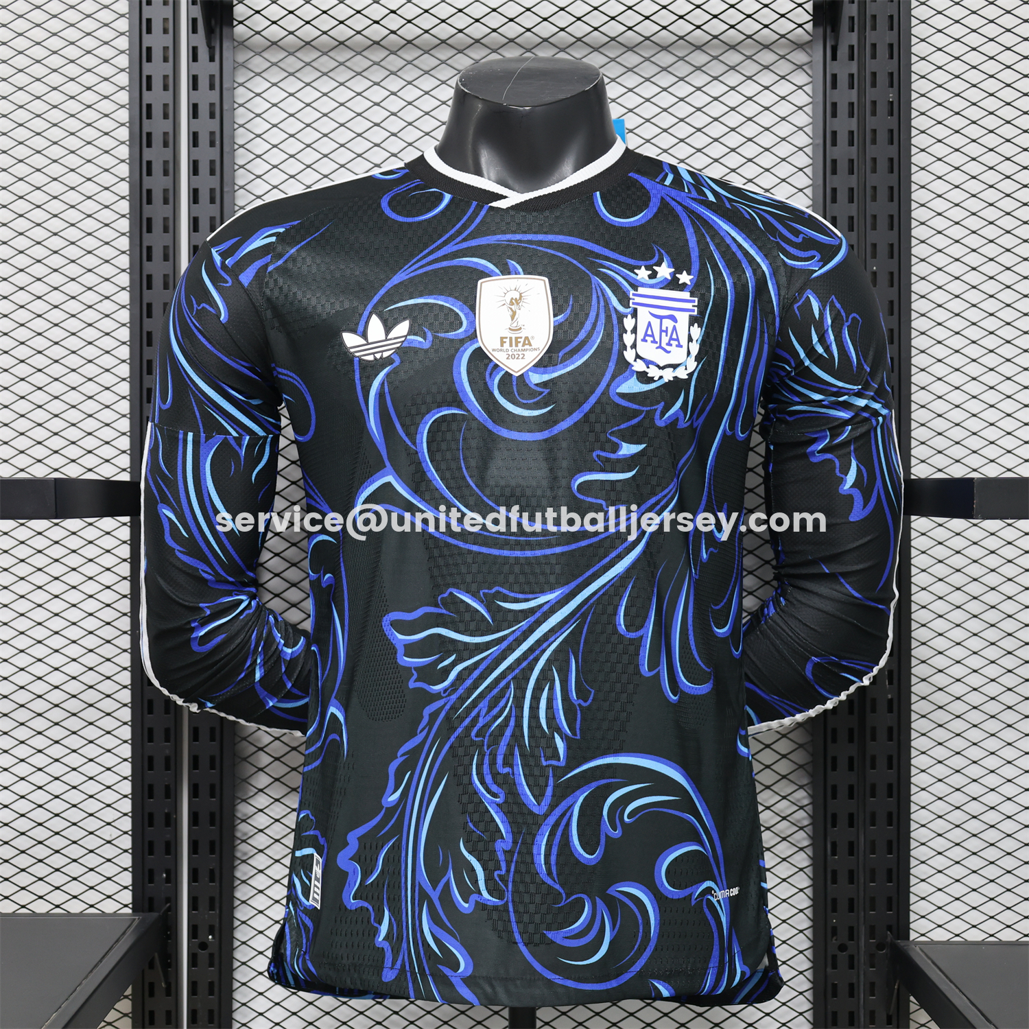 Argentina 2026 Away Deep Blue Long Sleeves Jersey - Player Version:football jersey mysite: unitedjerseyfootball 邓江浪:football