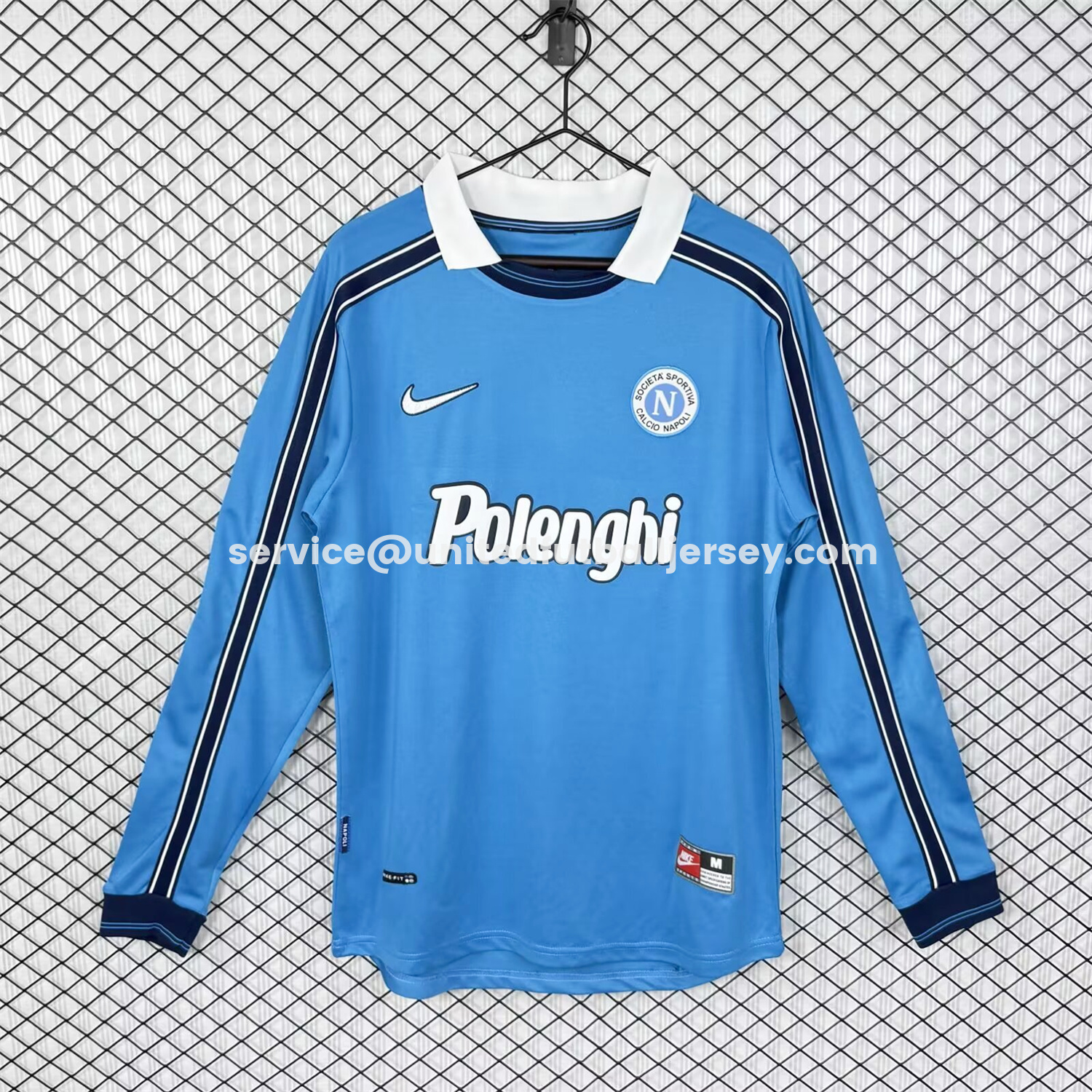 unitedfutballjersey-Retro Napoli 1998-99 Home Long Sleeves Blue Jersey