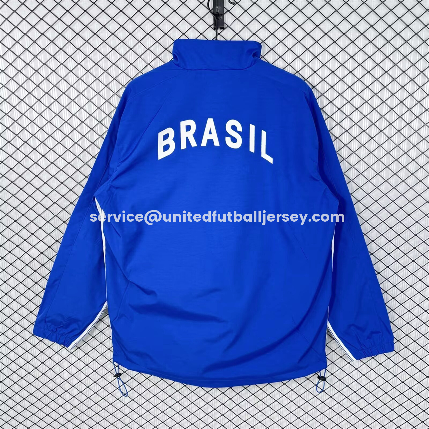 unitedfutballjersey-Retro Brazil 1998 Blue Windbreaker
