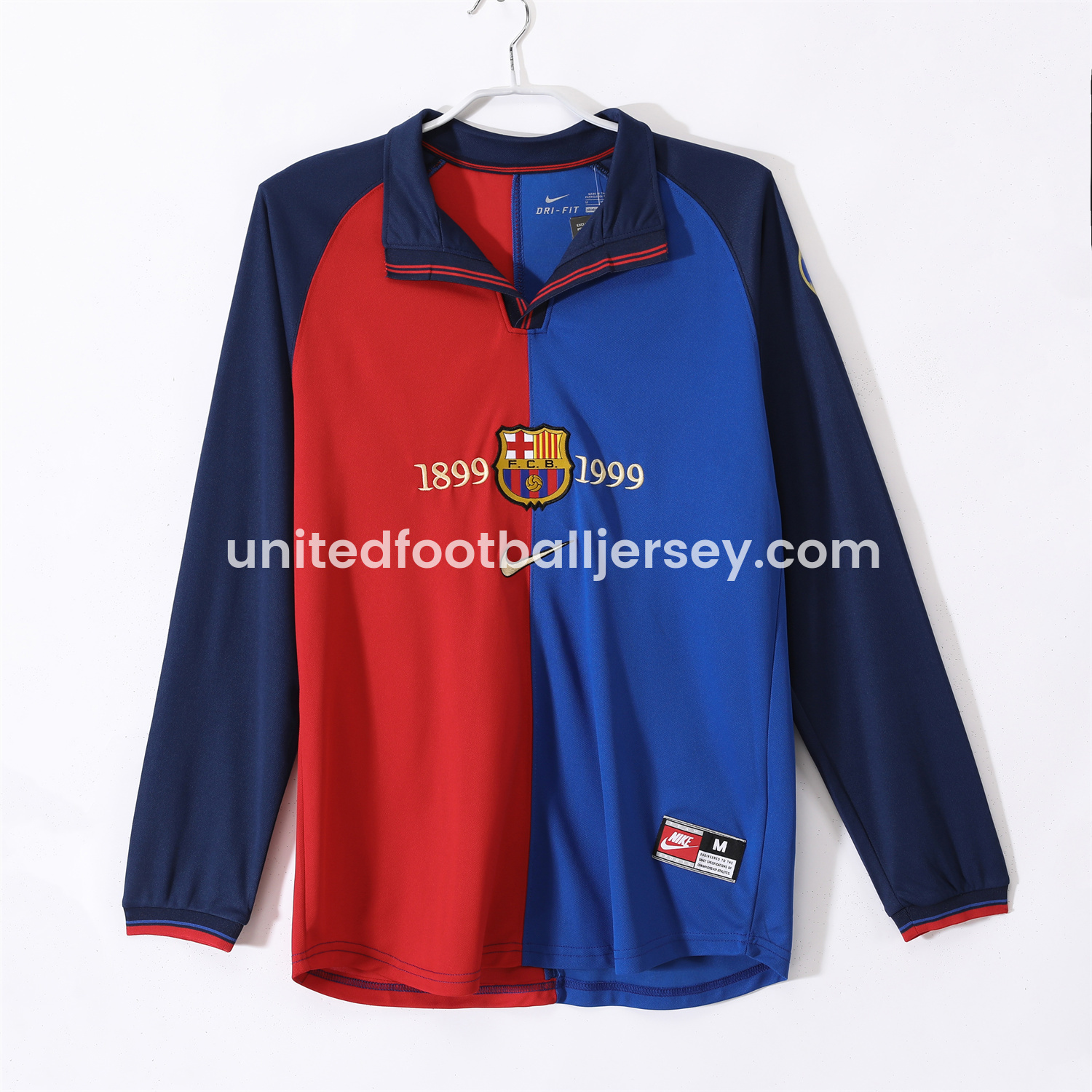 unitedfutballjersey-Retro Barcelona 99-00 Home Long Sleeves Jersey