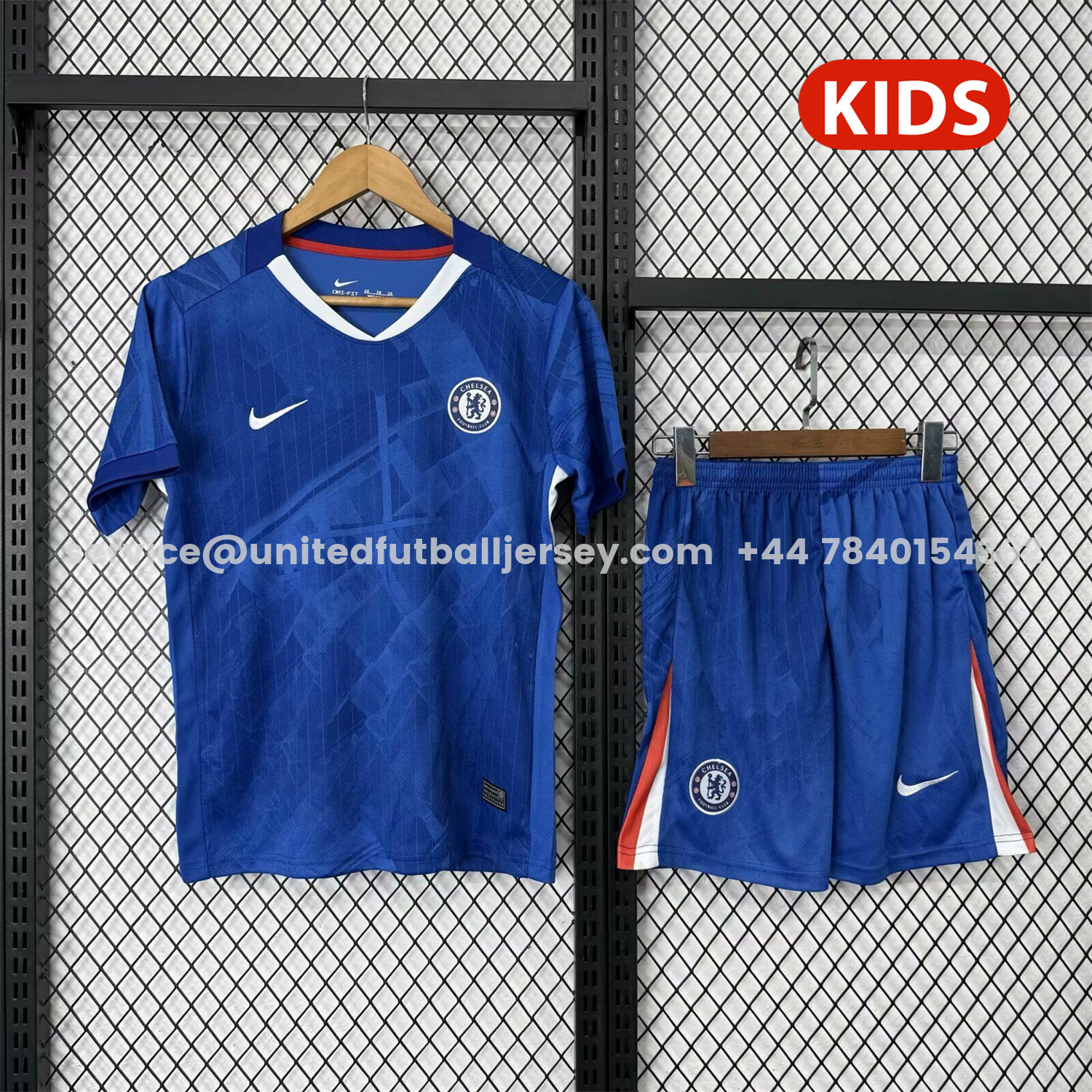 unitedfutballjersey-C.H.E.L.S.E.A 25-26 Home Unsponsored Blue Kids Kit