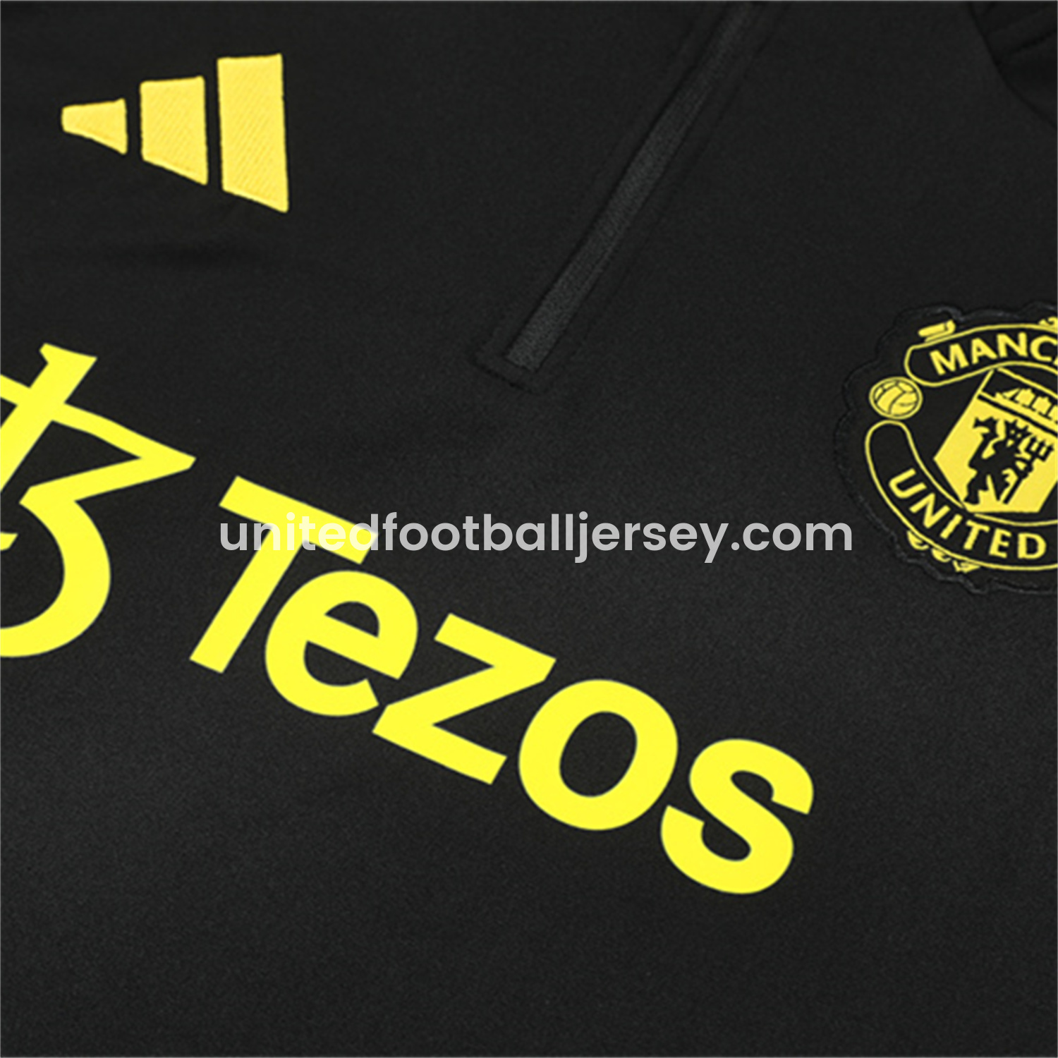 unitedfutballjersey-Manchester United 25-26 Kid Long Sleeves Training Set - Black Top & Black Pants