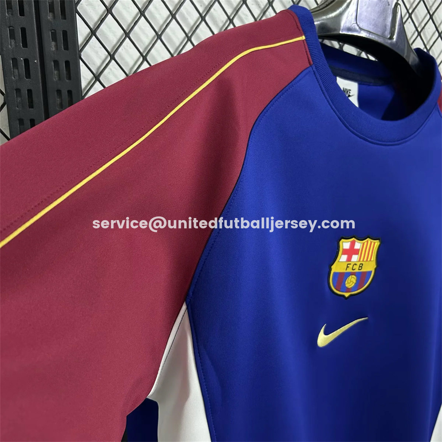 unitedfutballjersey-Barcelona 25-26 Blue And Red Unisex Pullover Hoodie