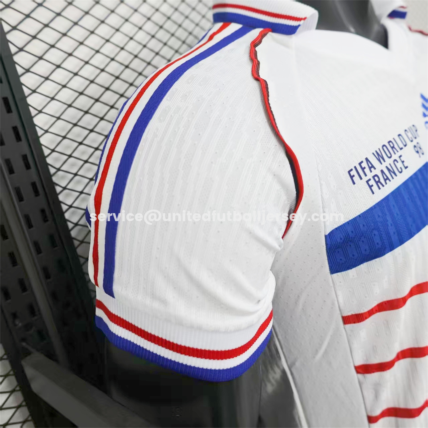 unitedfutballjersey-Retro France 1998 Away White Jersey - Player Version