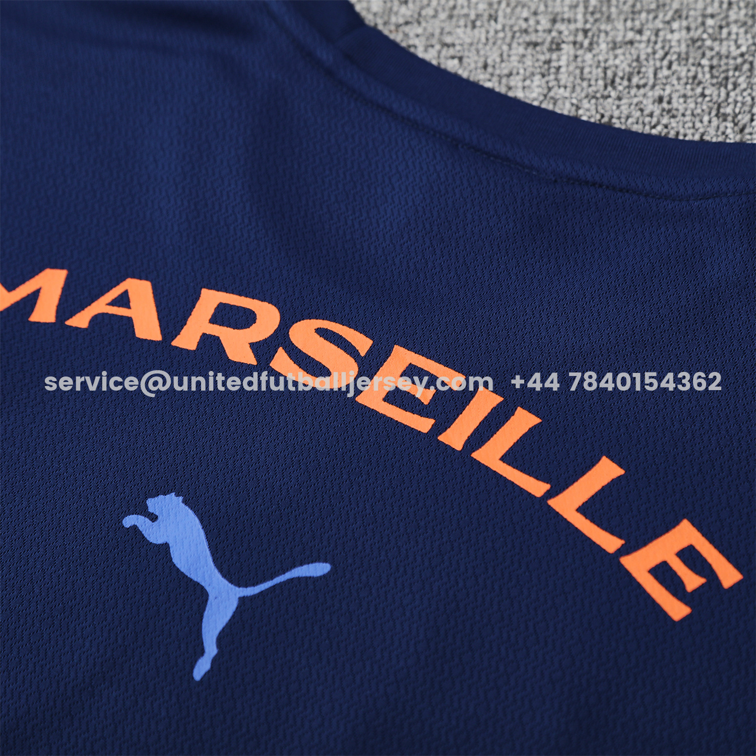unitedfutballjersey-Marseille 25-26 Short-Sleeve Training Set - Blue Top & Blue Shorts