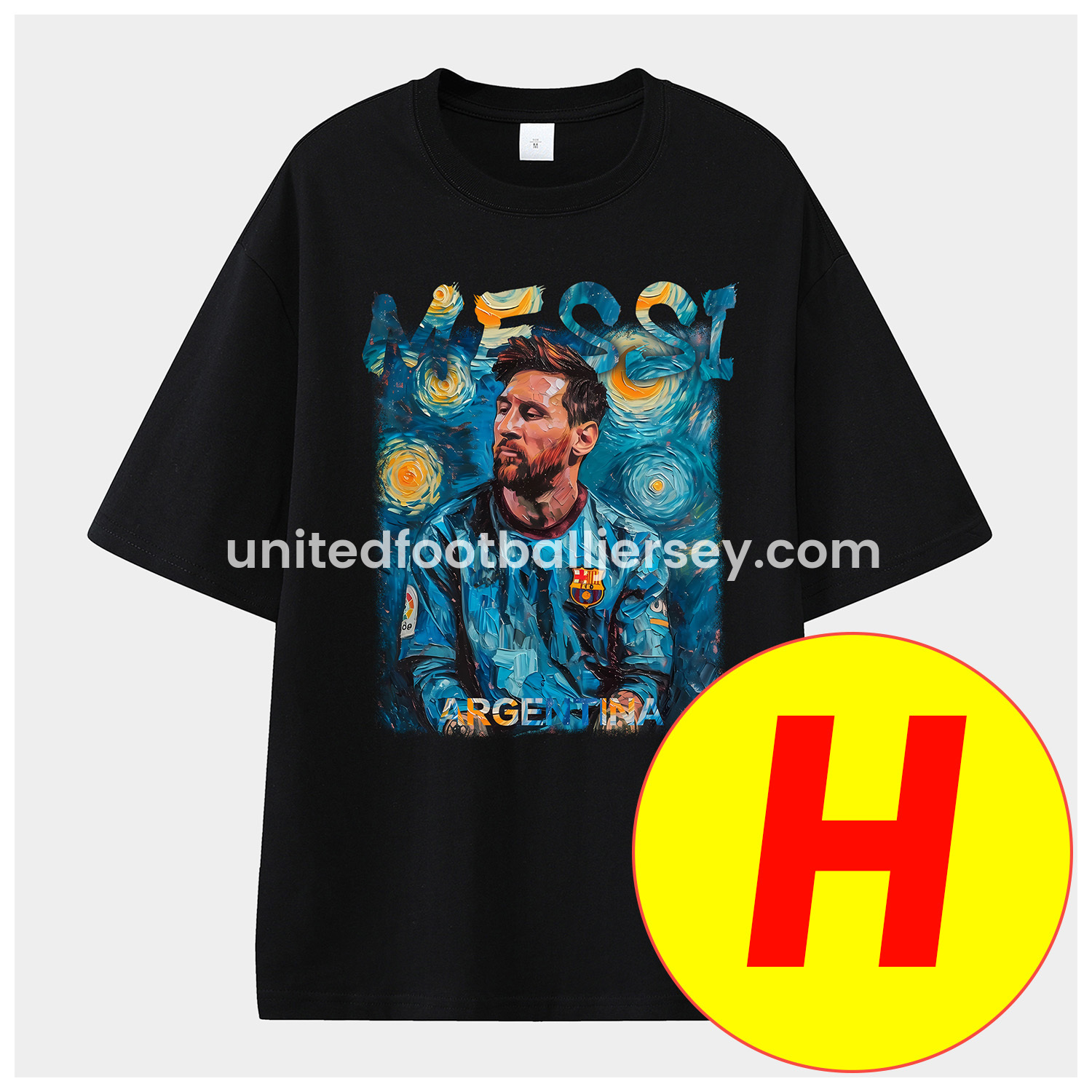 unitedfutballjersey-Messi GOAT Argentina Barcelona INT M.A.M Unisex Pure Cotton T-shirt