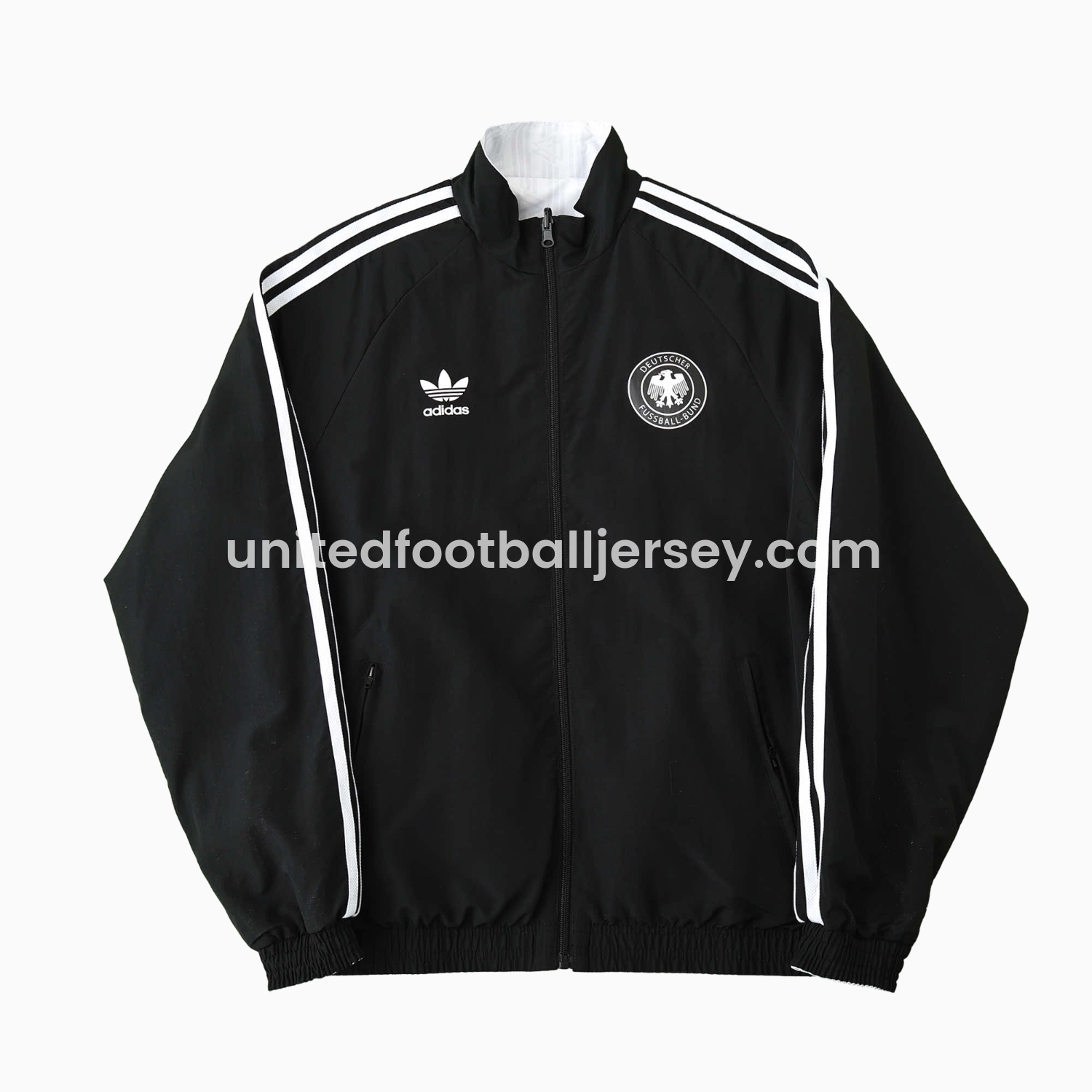 unitedfutballjersey-Retro Germany 1990 Double Sided Reversible Windbreaker - White & Black