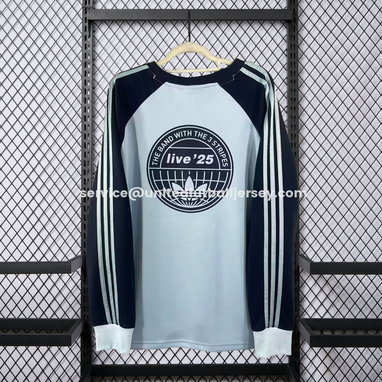 unitedfutballjersey-Adidas 25-26 Oasis Originals Tour Light Blue Long Sleeves Jersey - Fans Version