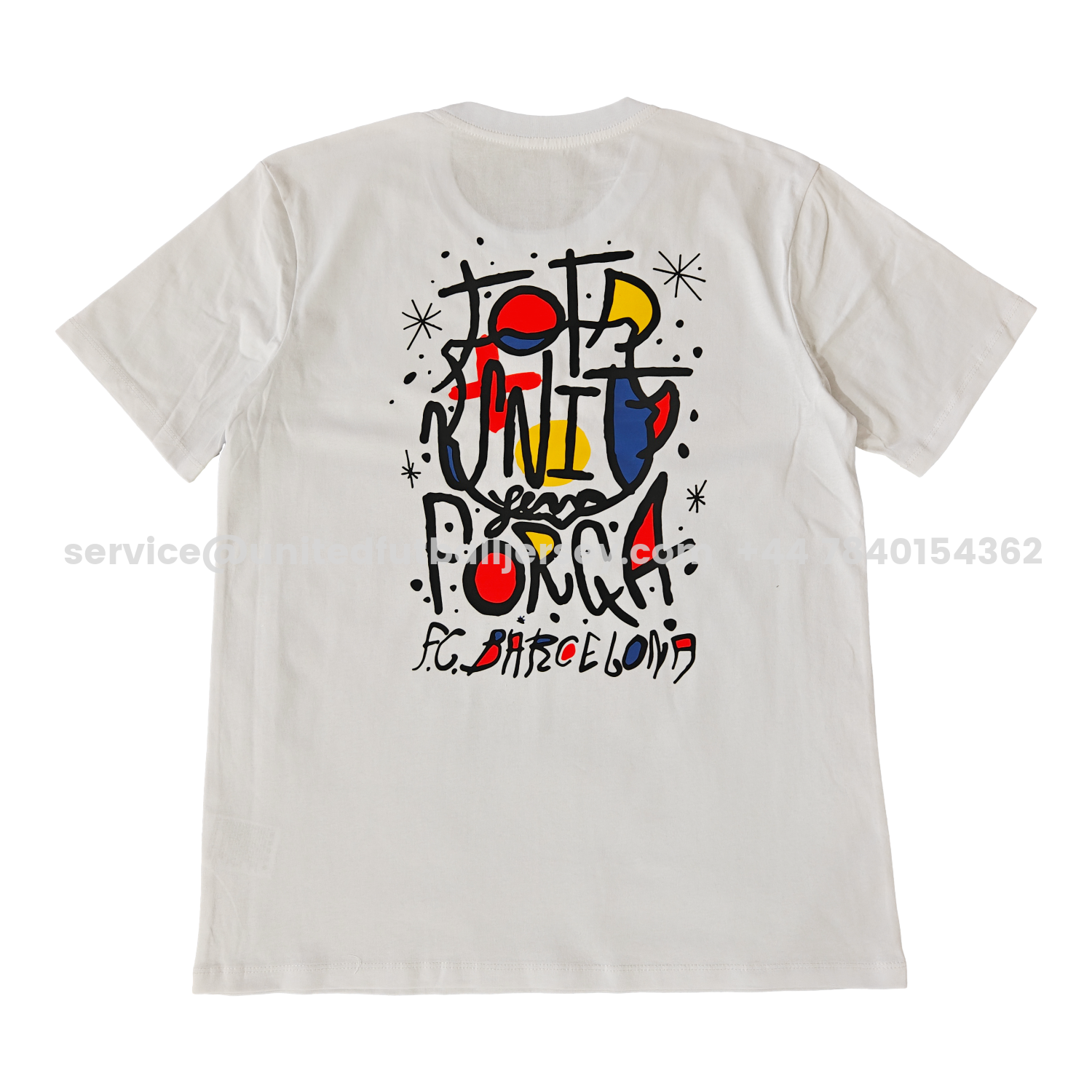 unitedfutballjersey-Barcelona Tots Units Fem Força Full-Color Drawing Of The Shield T-shirt【White】