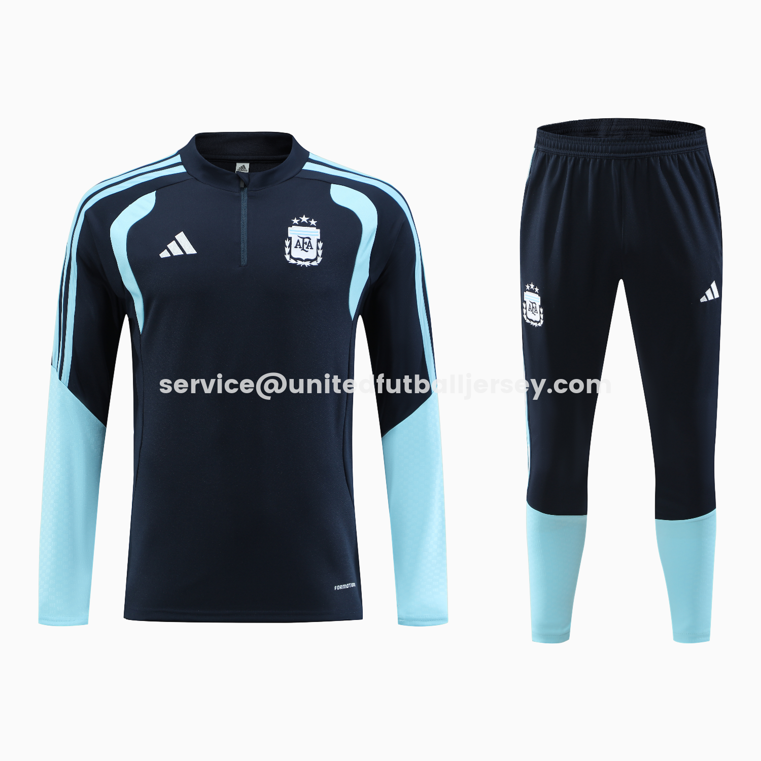 unitedfutballjersey-Argentina 2026 Kids Long Sleeve Training Set - Blue Black Top & Pants