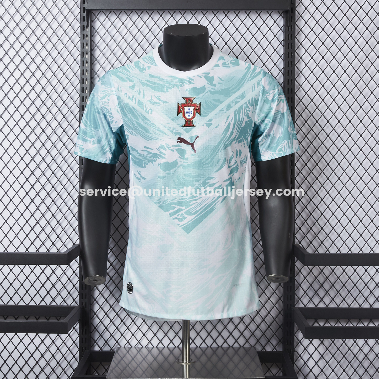 unitedfutballjersey-Portugal 2026 Away White And Cyan Jersey - Player Version