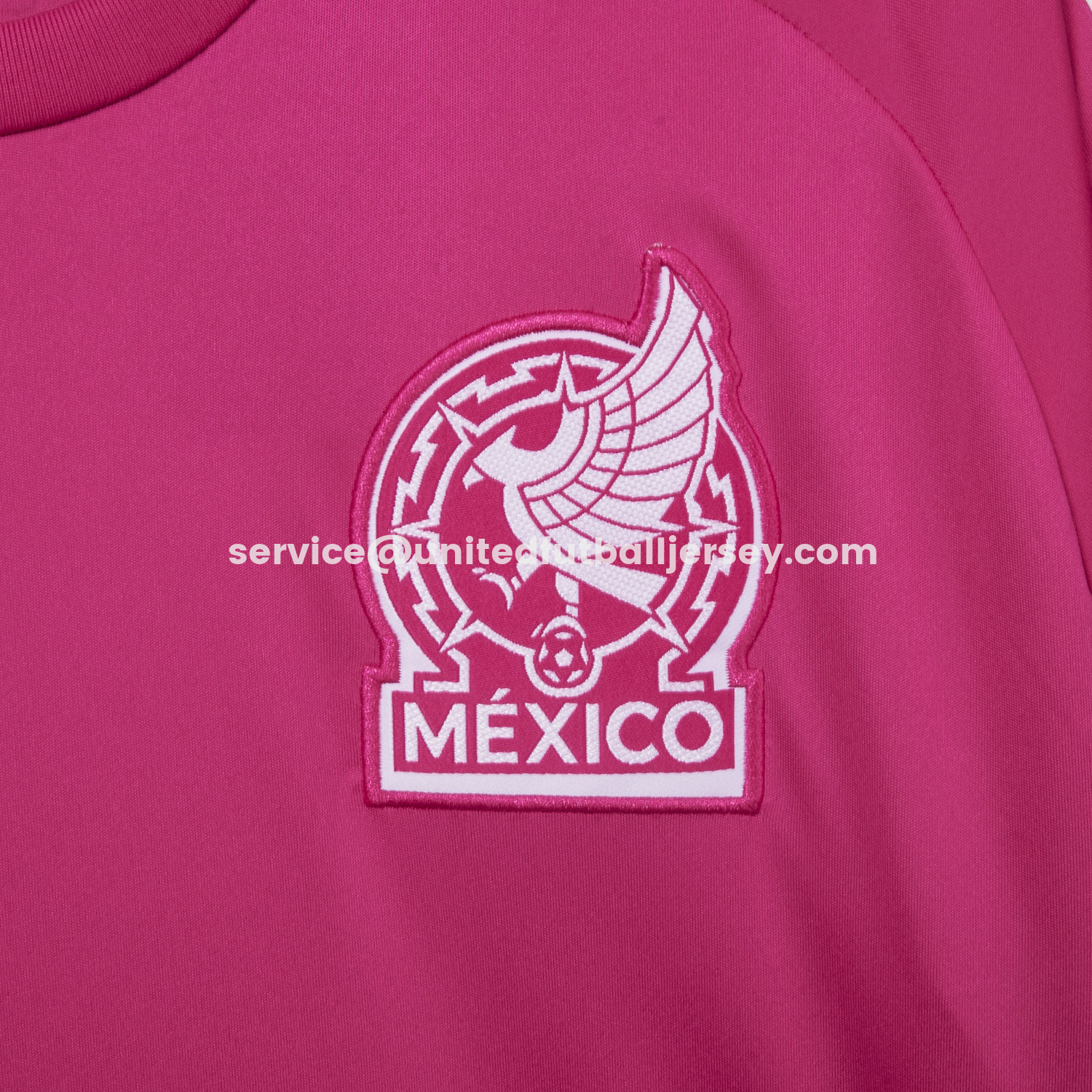 unitedfutballjersey-Mexico 2026 Pink Goalkeeper Long Sleeves Jersey - Fans Version
