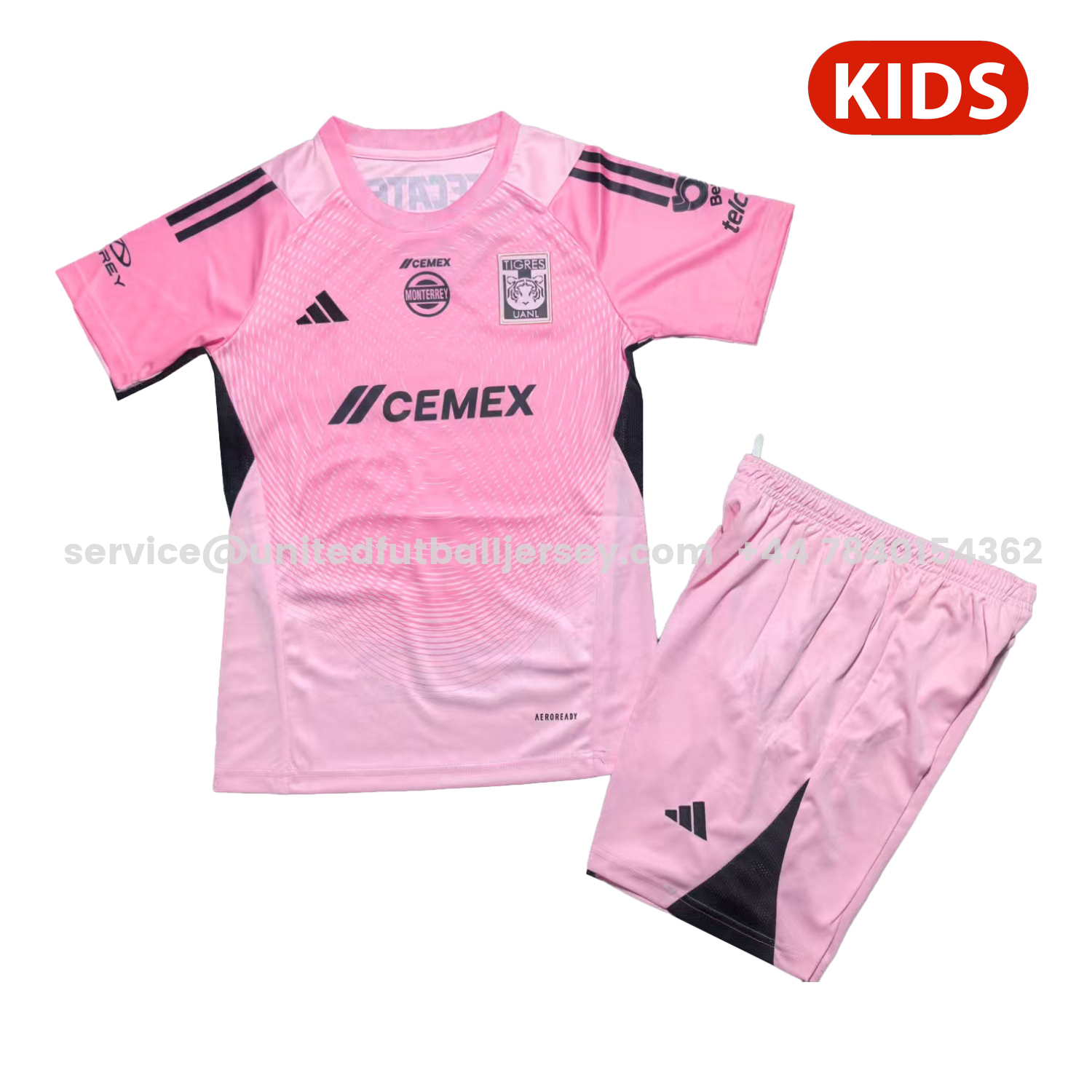unitedfutballjersey-Tigres UANL 25-26 Pink Goalkeeper Kids Kit