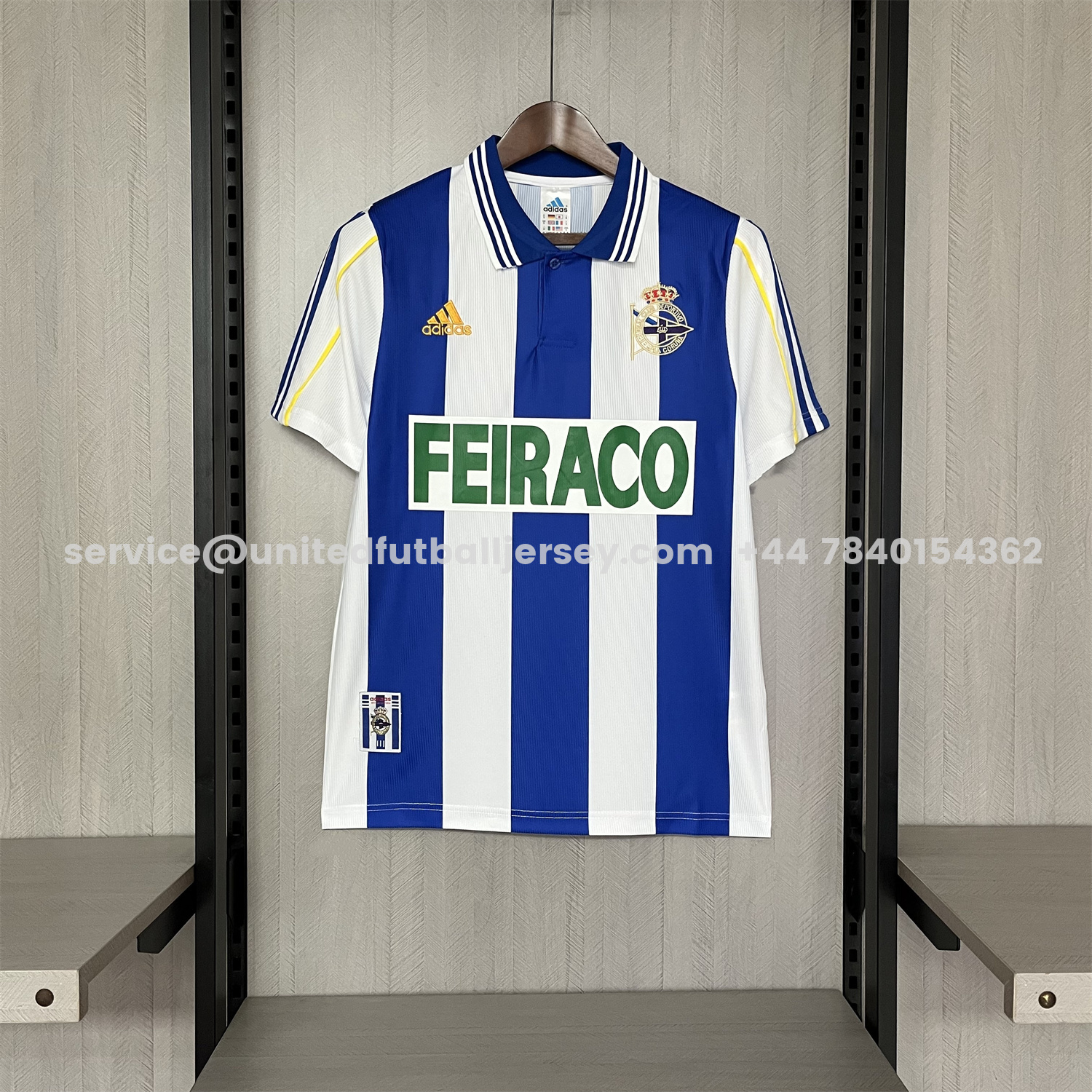 unitedfutballjersey-Retro Deportivo de La Coruña 1999-00 Home Jersey
