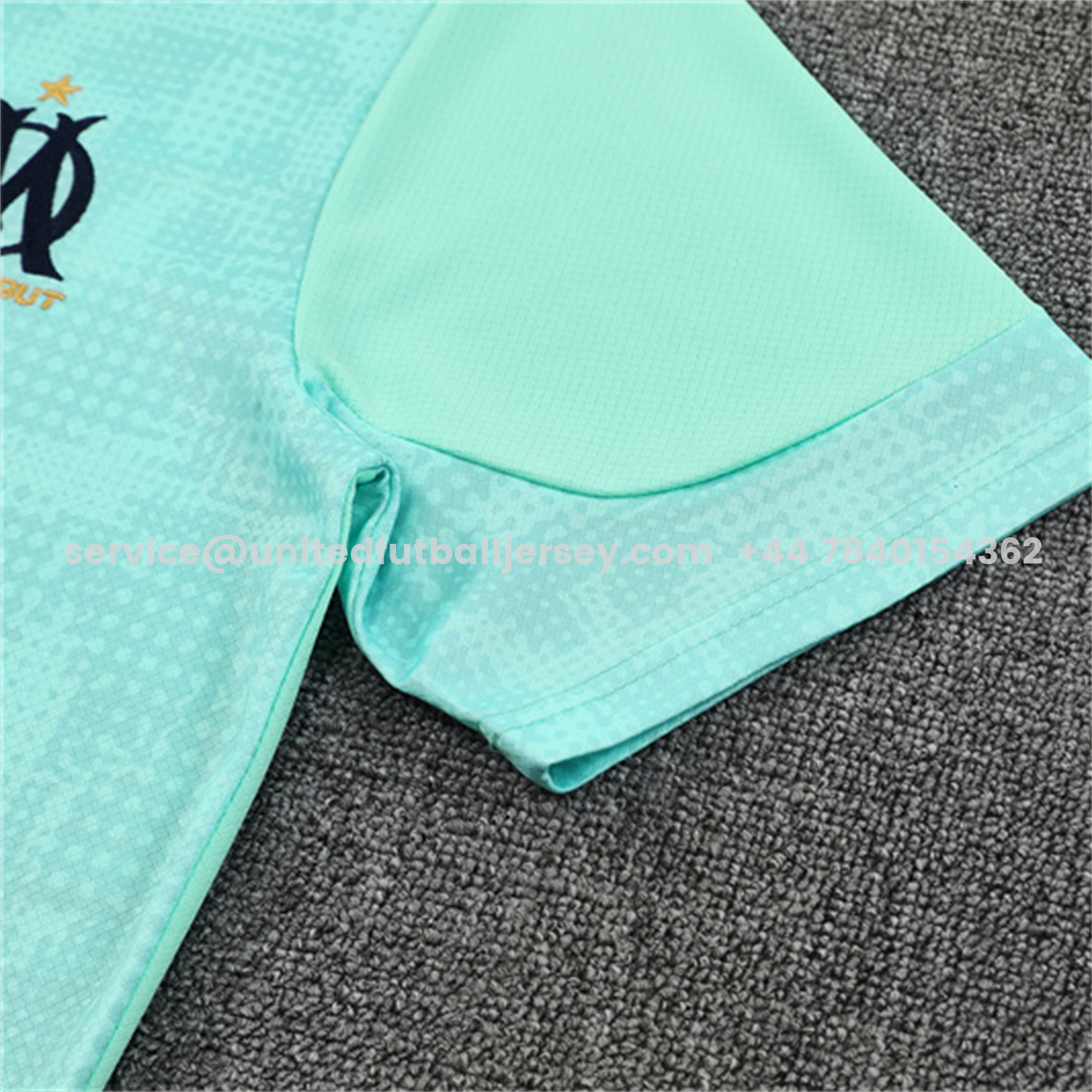 unitedfutballjersey-Marseille 25-26 Short-Sleeve Training Set - Nattierblue Top & Deep Blue Pants