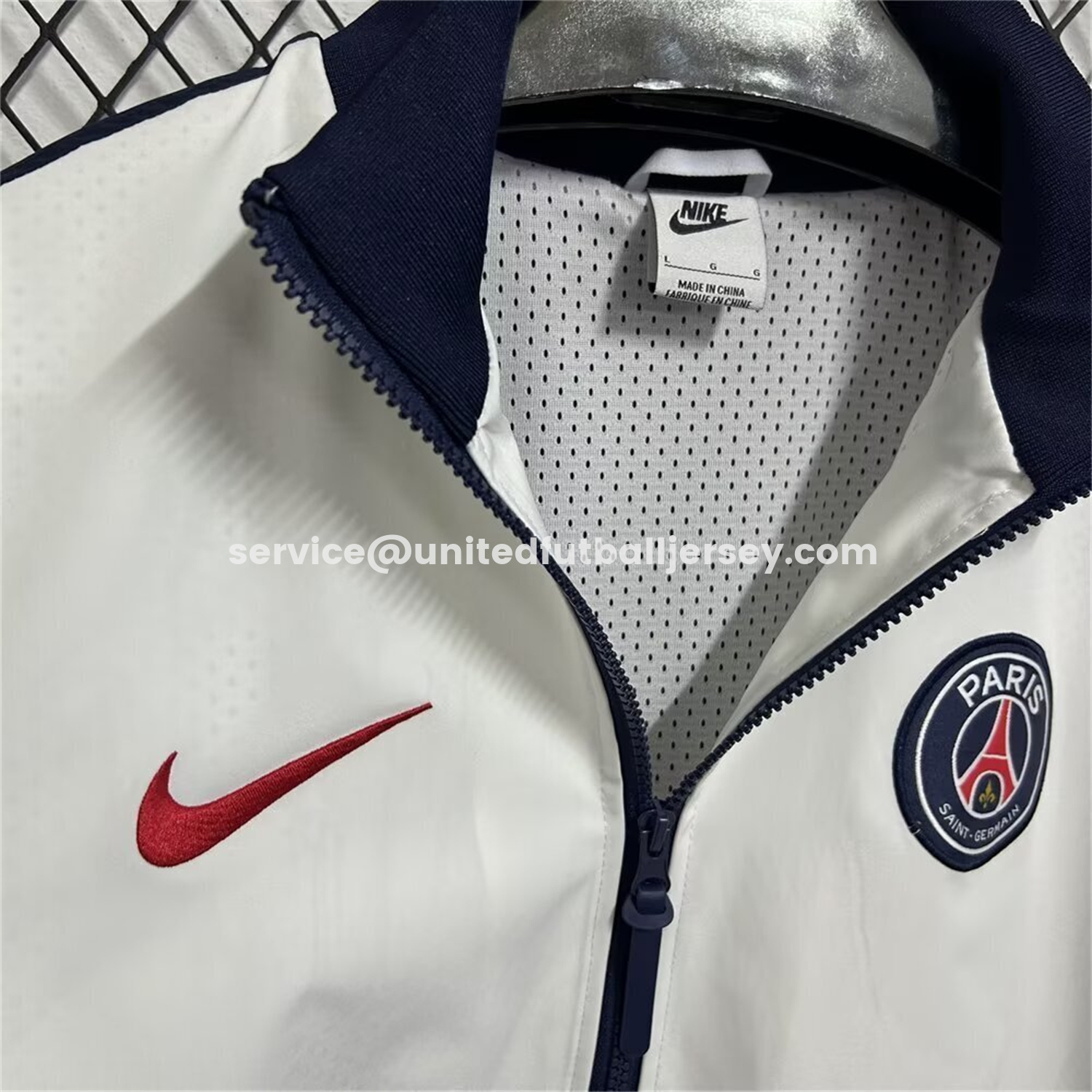 unitedfutballjersey-Paris Saint-Germain PSG 25-26 Windbreaker Jacket - White