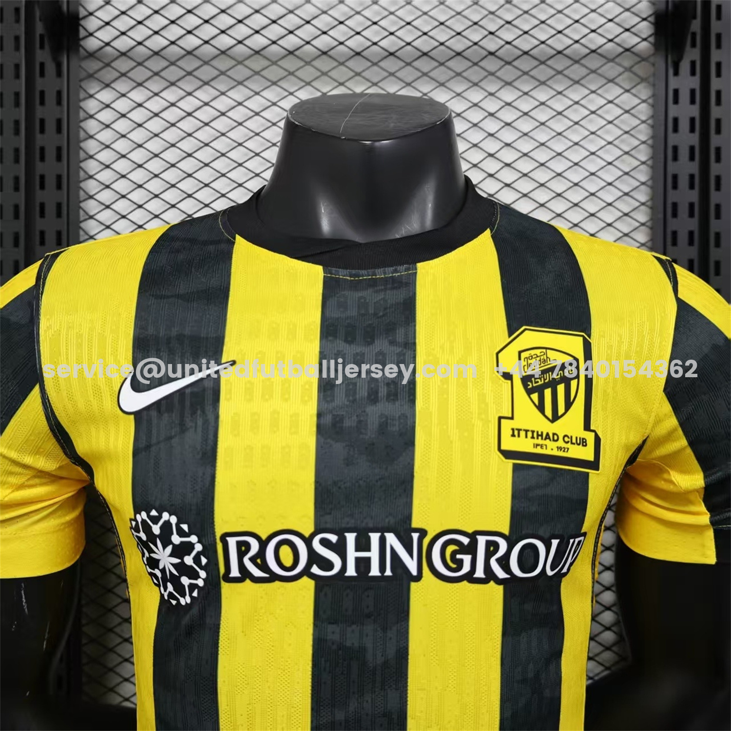 unitedfutballjersey-Al Ittihad Jeddah United 25-26 Home Yellow New Sponsors Jersey - Player Version