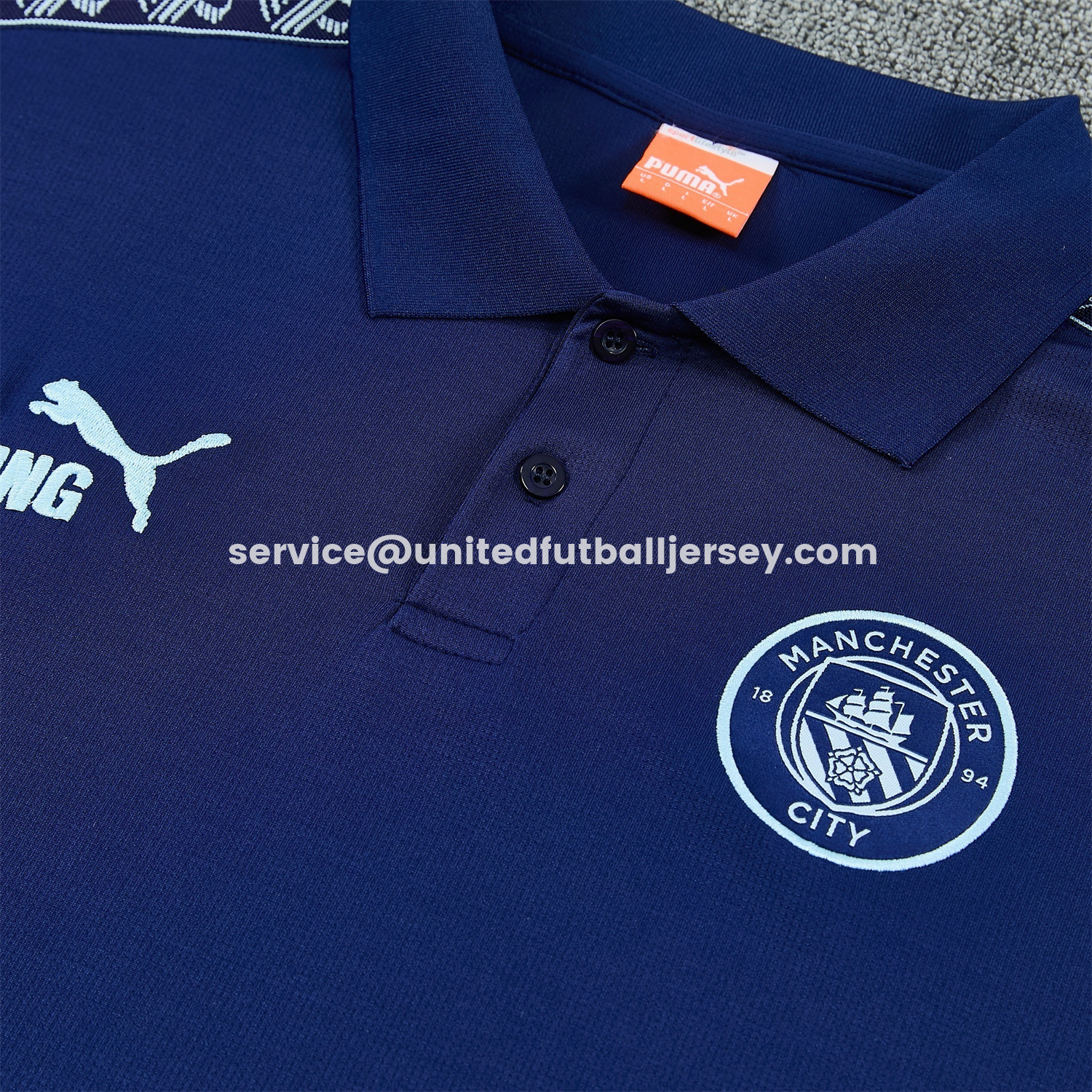 unitedfutballjersey-Manchester City 25-26 POLO Short-Sleeve Training Set - Dark Blue Top and Pants