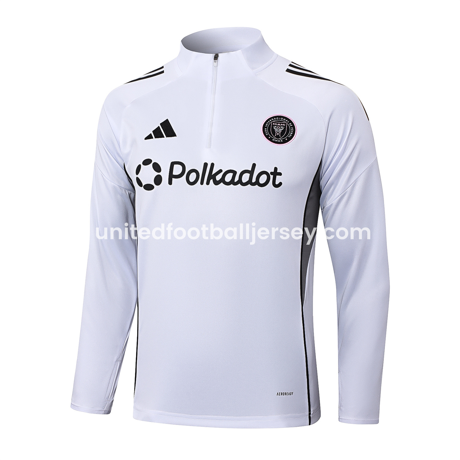 unitedfutballjersey-INT M.A.M 25-26 Long Sleeves Training Set - White Top & Black Pants