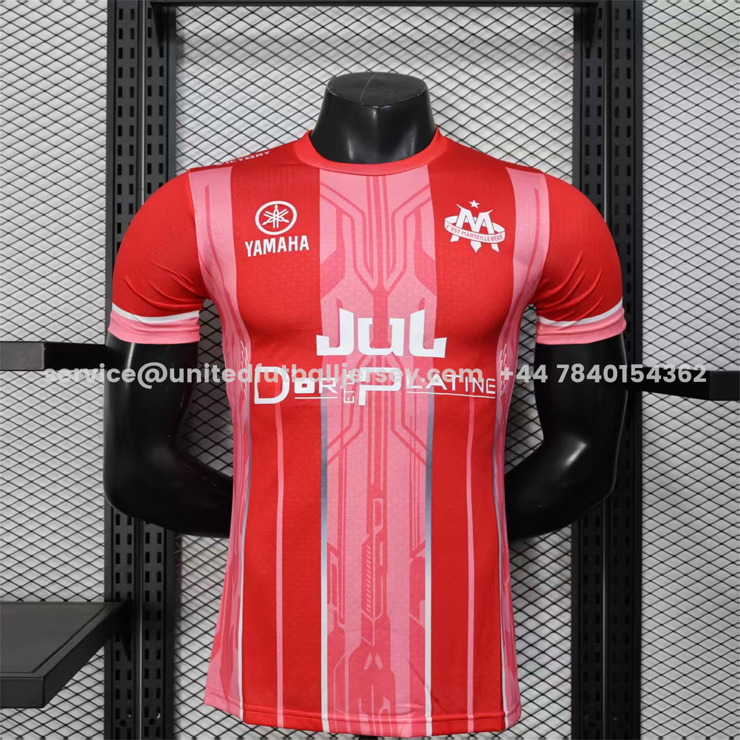 unitedfutballjersey-Marseille 25-26 Red And Pink Stripes Special Jersey - Player Version