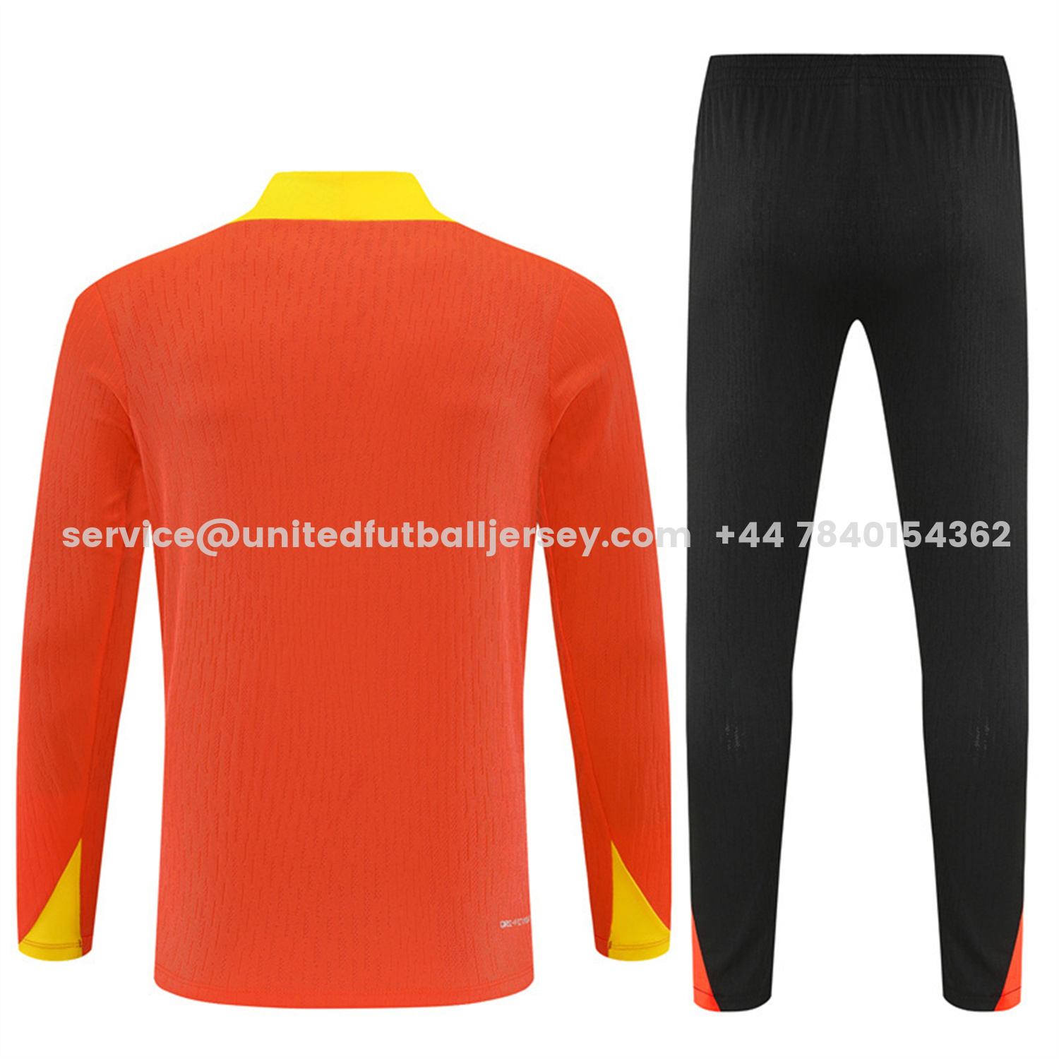 unitedfutballjersey-Brazil 25-26 Long Sleeve Training Set - Player Version - Orange Top and Black Pants