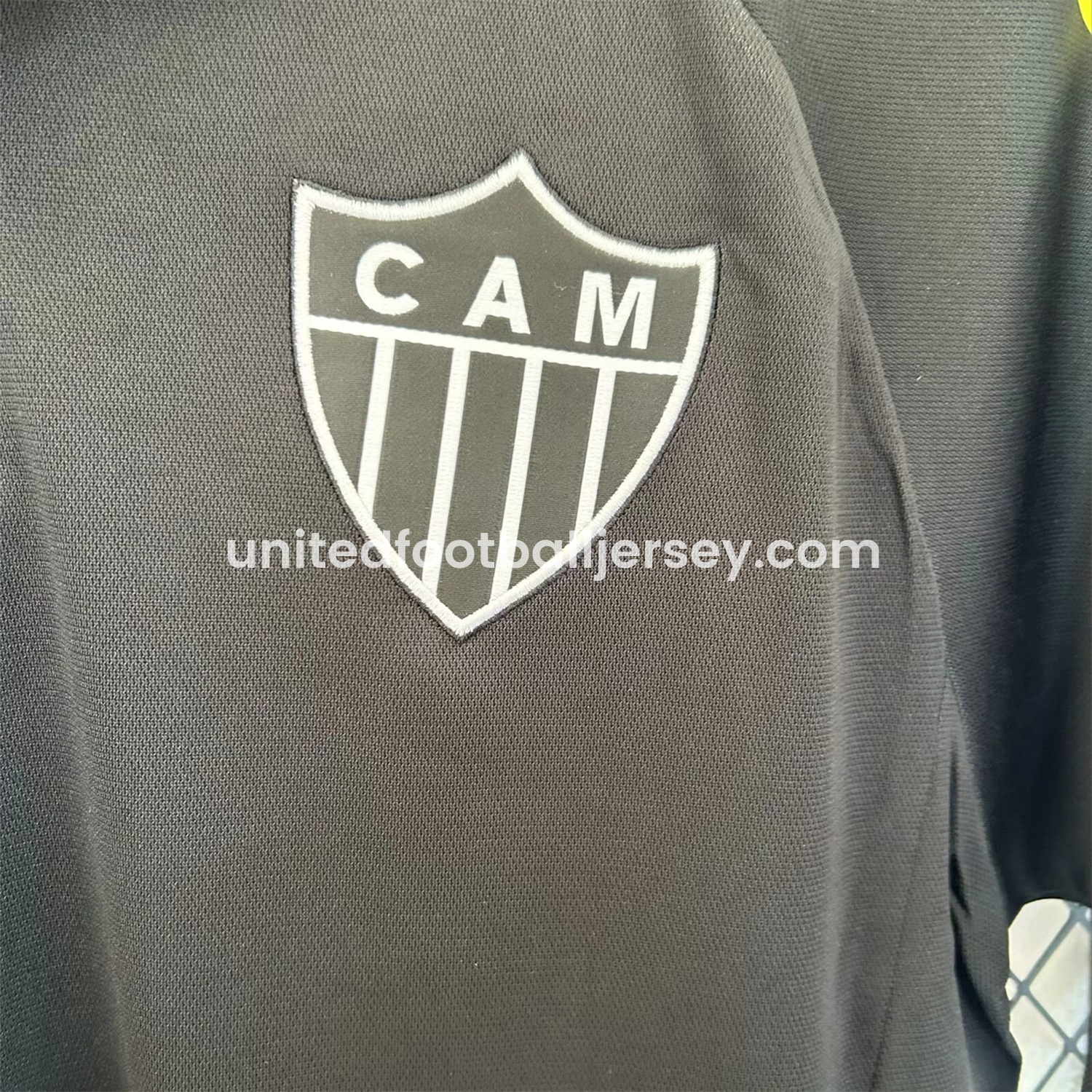 unitedfutballjersey-Atletico Mineiro 24-25 Black Training Jersey with Polo Collar - Fans Version
