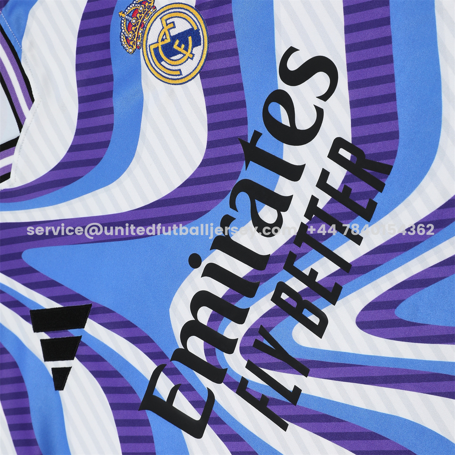 unitedfutballjersey-Real Madrid 25-26 Short-Sleeve Training Set - Blue Purple Curve Pattern Top & Black Shorts