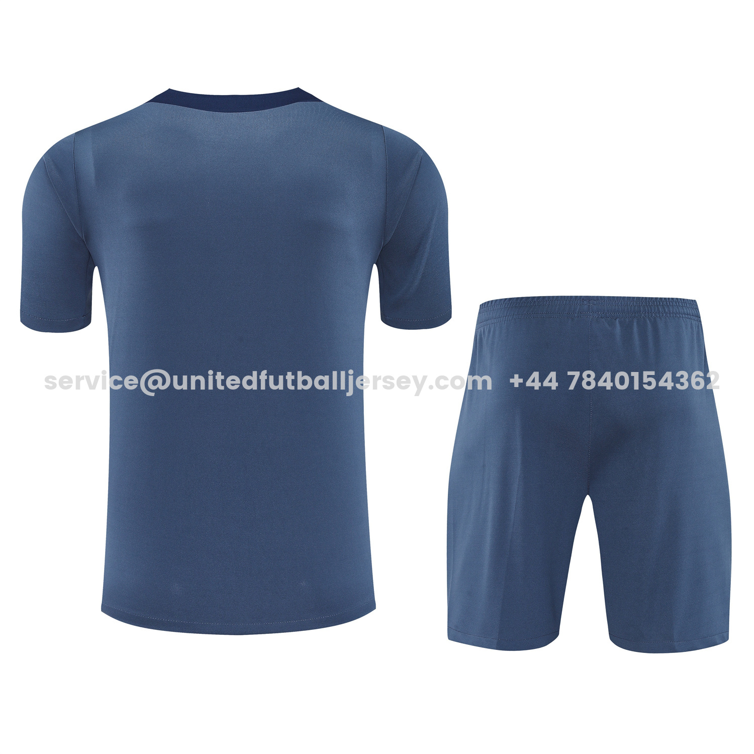 unitedfutballjersey-Paris Saint-Germain PSG 25-26 Short-Sleeve Training Set - Deep Blue Top & Deep Blue Shorts