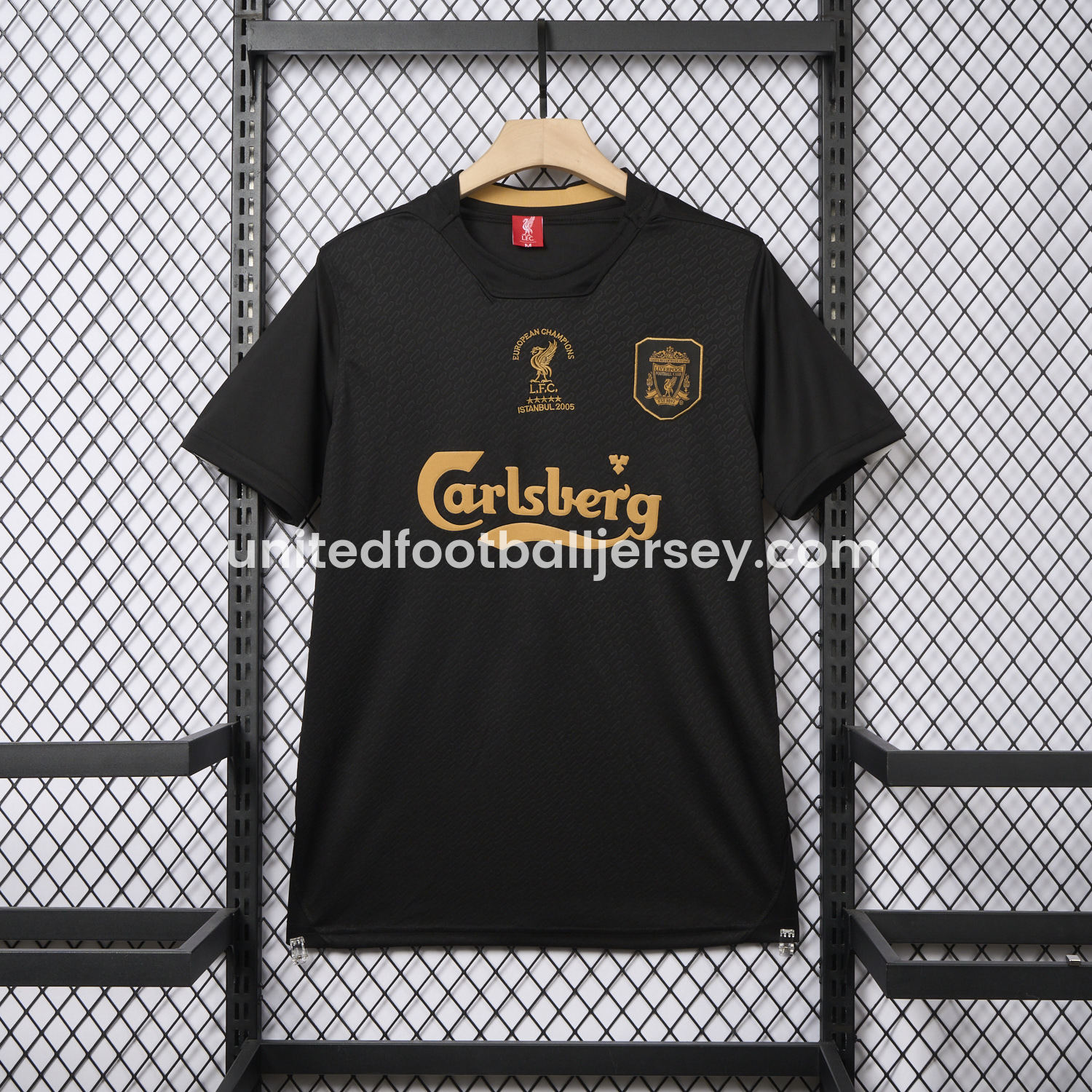 unitedfutballjersey-Liver.pool 25-26 Istanbul 2005 Anniversary Black Jersey - Fans Version
