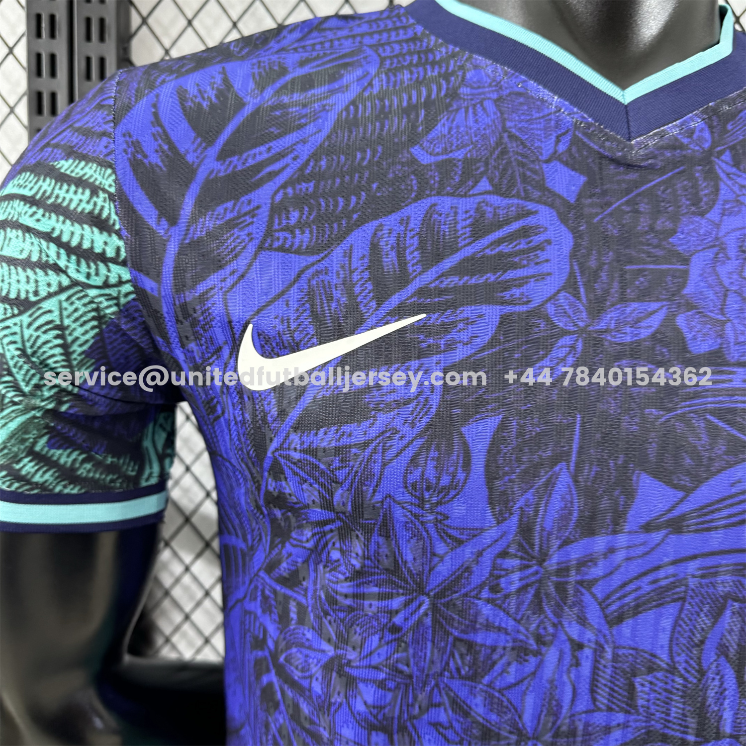 unitedfutballjersey-Brazil 25-26 Blue Flowers and Leaves Jersey - Player Version