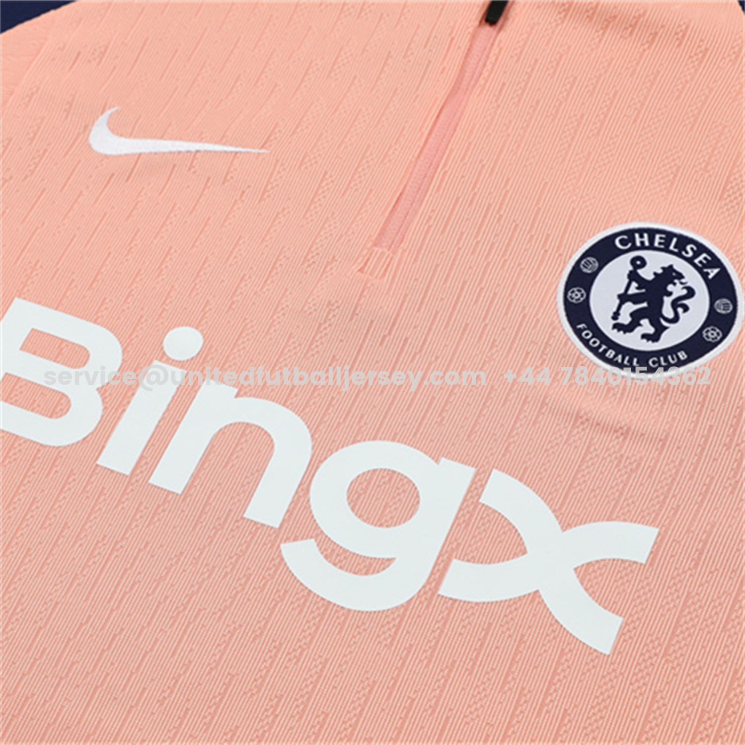 unitedfutballjersey-C.H.E.L.S.E.A 25-26 Kids Long Sleeve Training Set - Player Version - Pink Top and Blue Pants