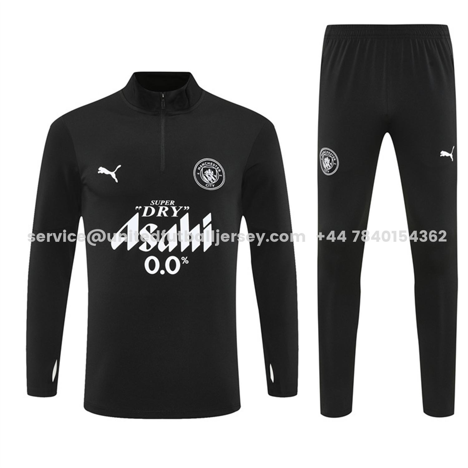 unitedfutballjersey-Manchester City 25-26 Long Sleeve Training Set - Black Top & Black Pants