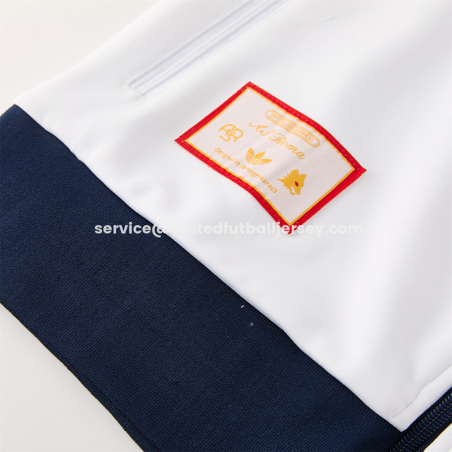 unitedfutballjersey-AS Roma 25-26 Originals LFSTLR Jacket Training Tracksuit - White Top and Blue Pant