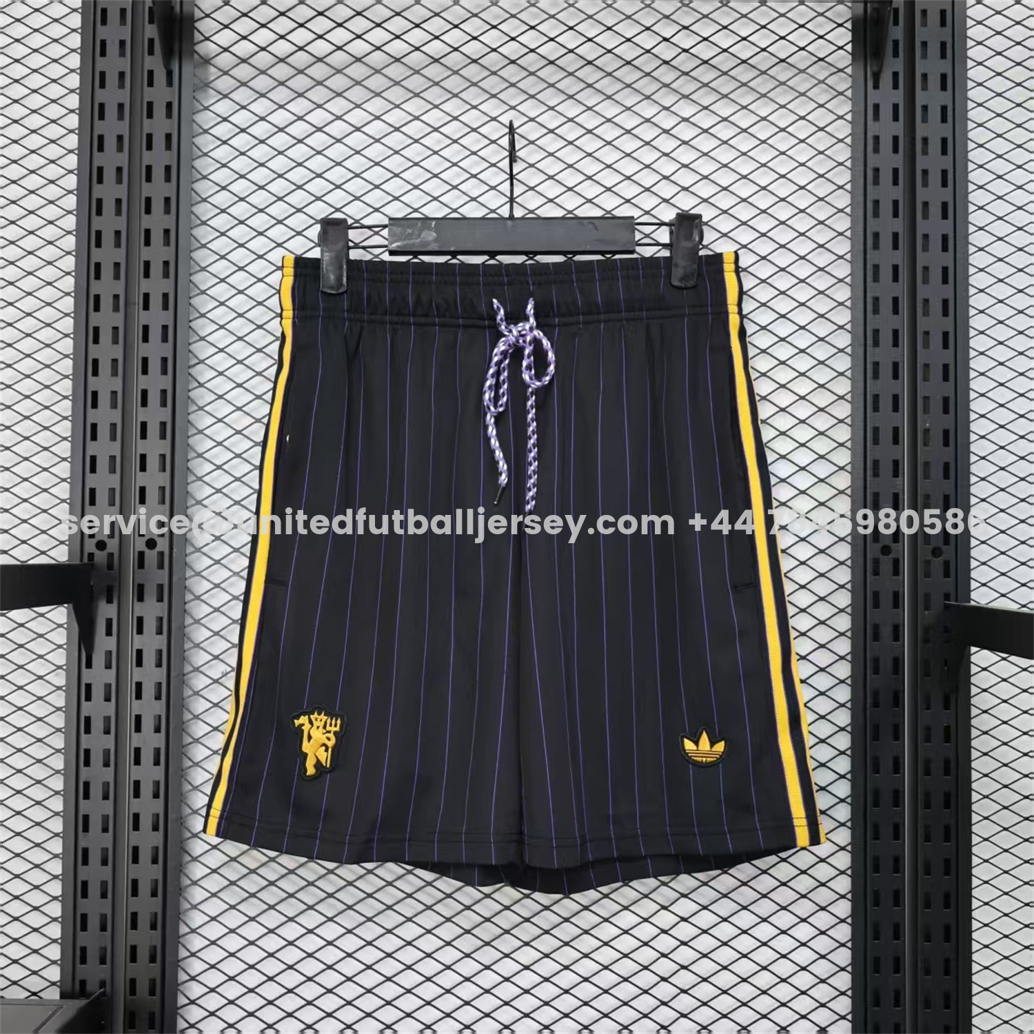 unitedfutballjersey-Manchester United 25-26 Trefoil Black Travel Shorts - Player Version