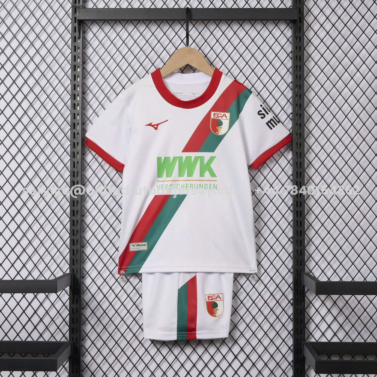 unitedfutballjersey-Augsburg 25-26 Home Kids Kit